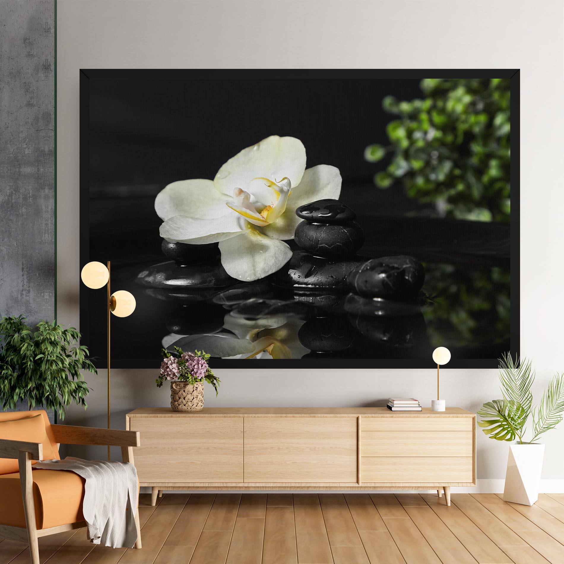 Leinwandbild White Spa Flower mockup 9