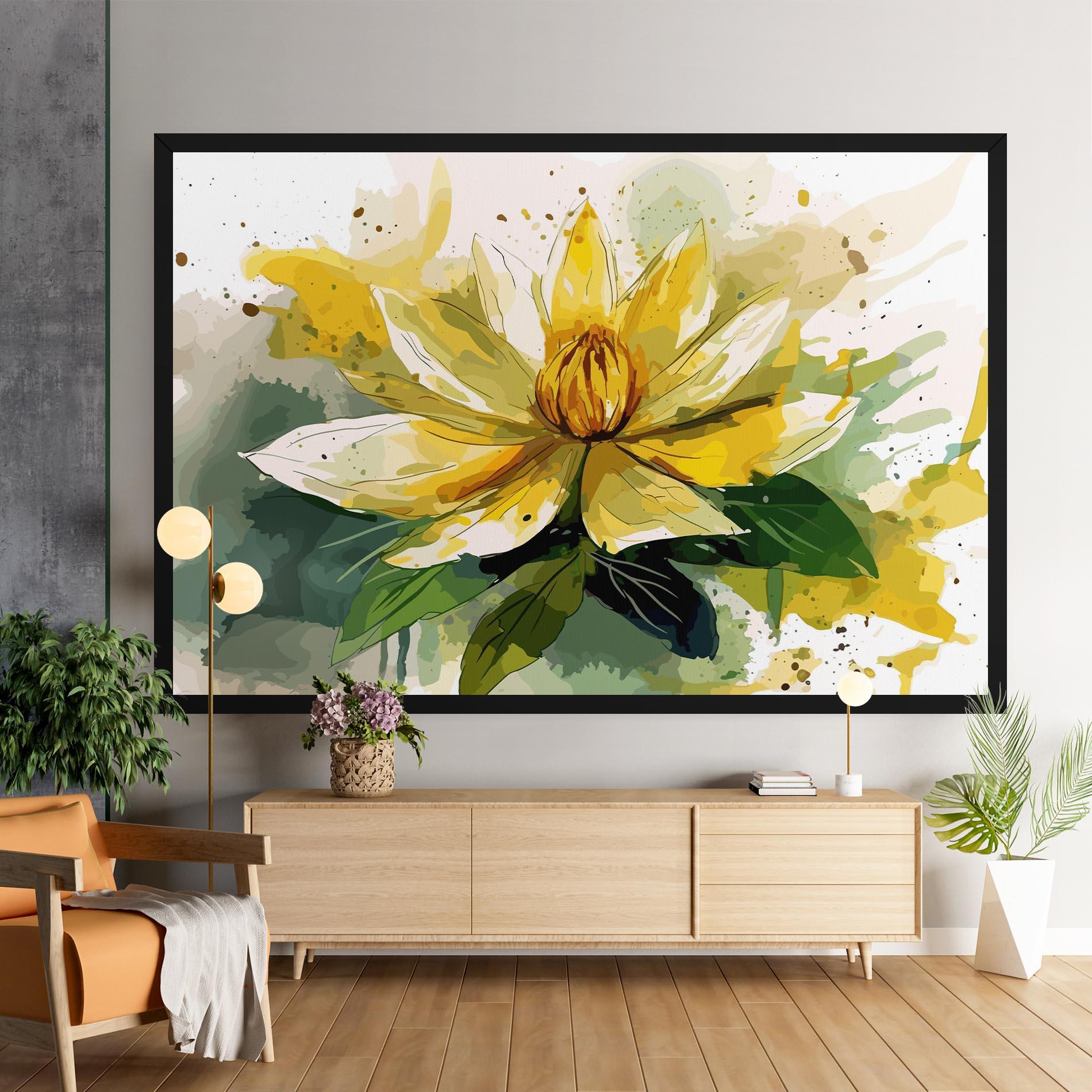 Leinwandbild Yellow Flower Nature mockup 9