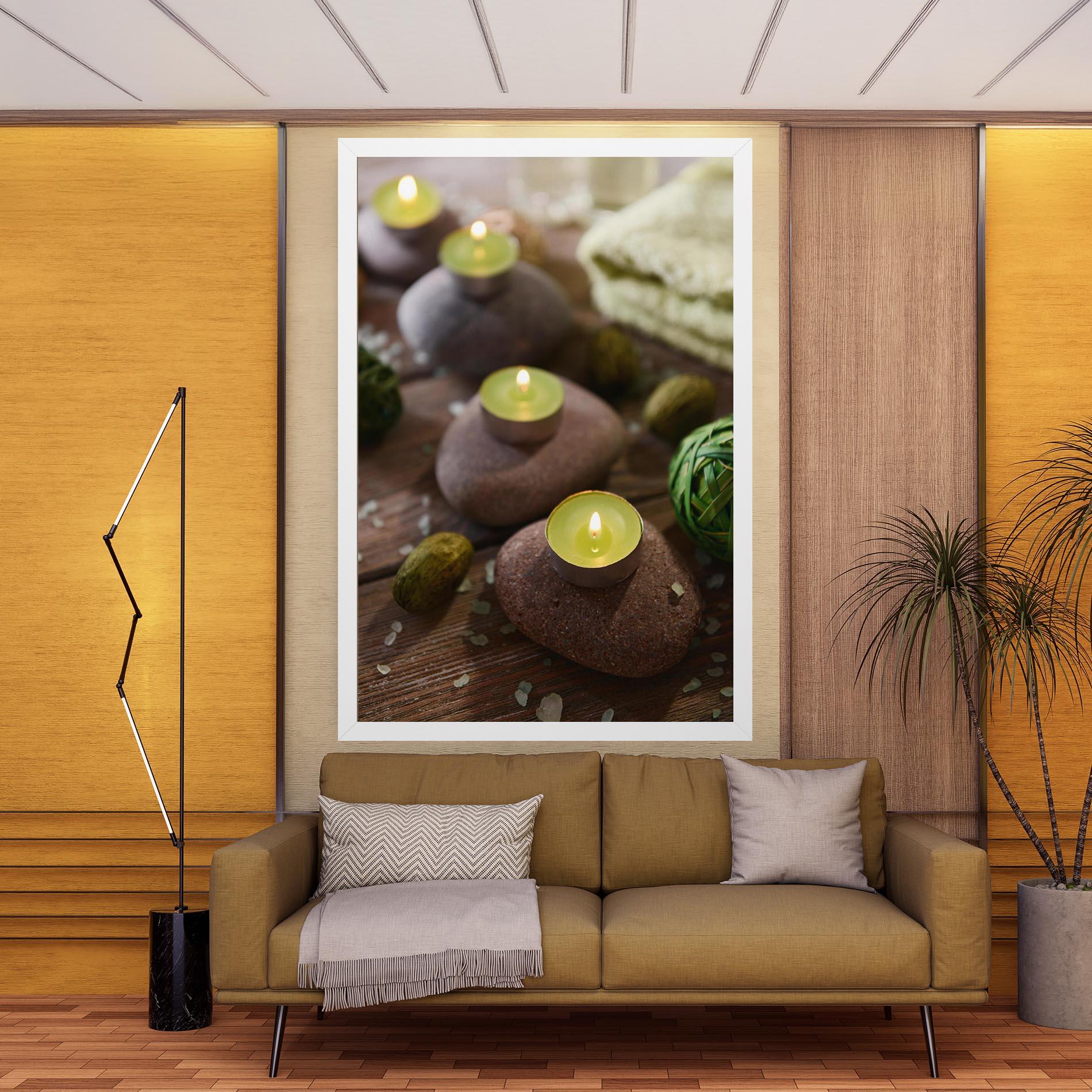 Leinwandbild Green Candles Spa mockup 9