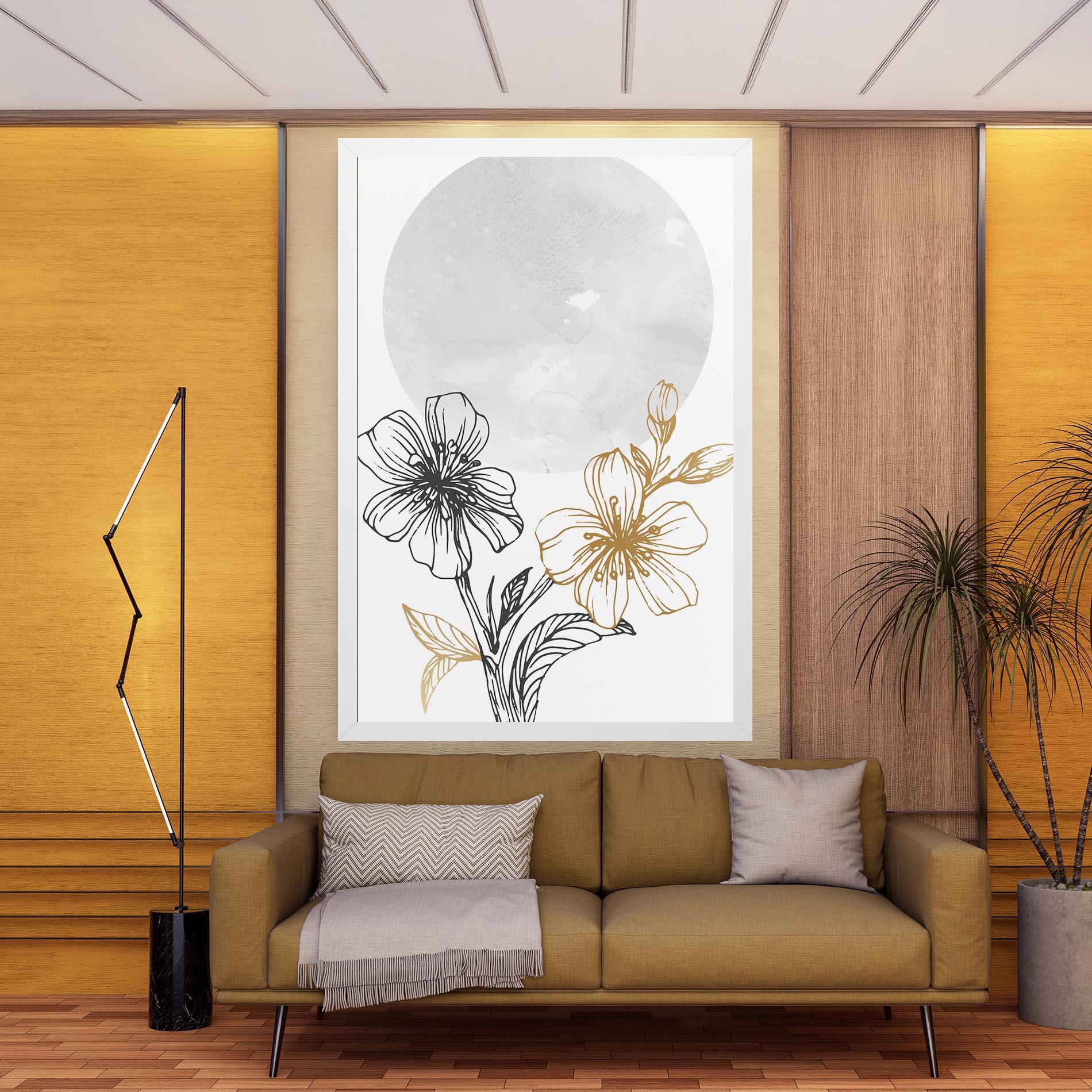 Leinwandbild Grey Moon Flowers mockup 9