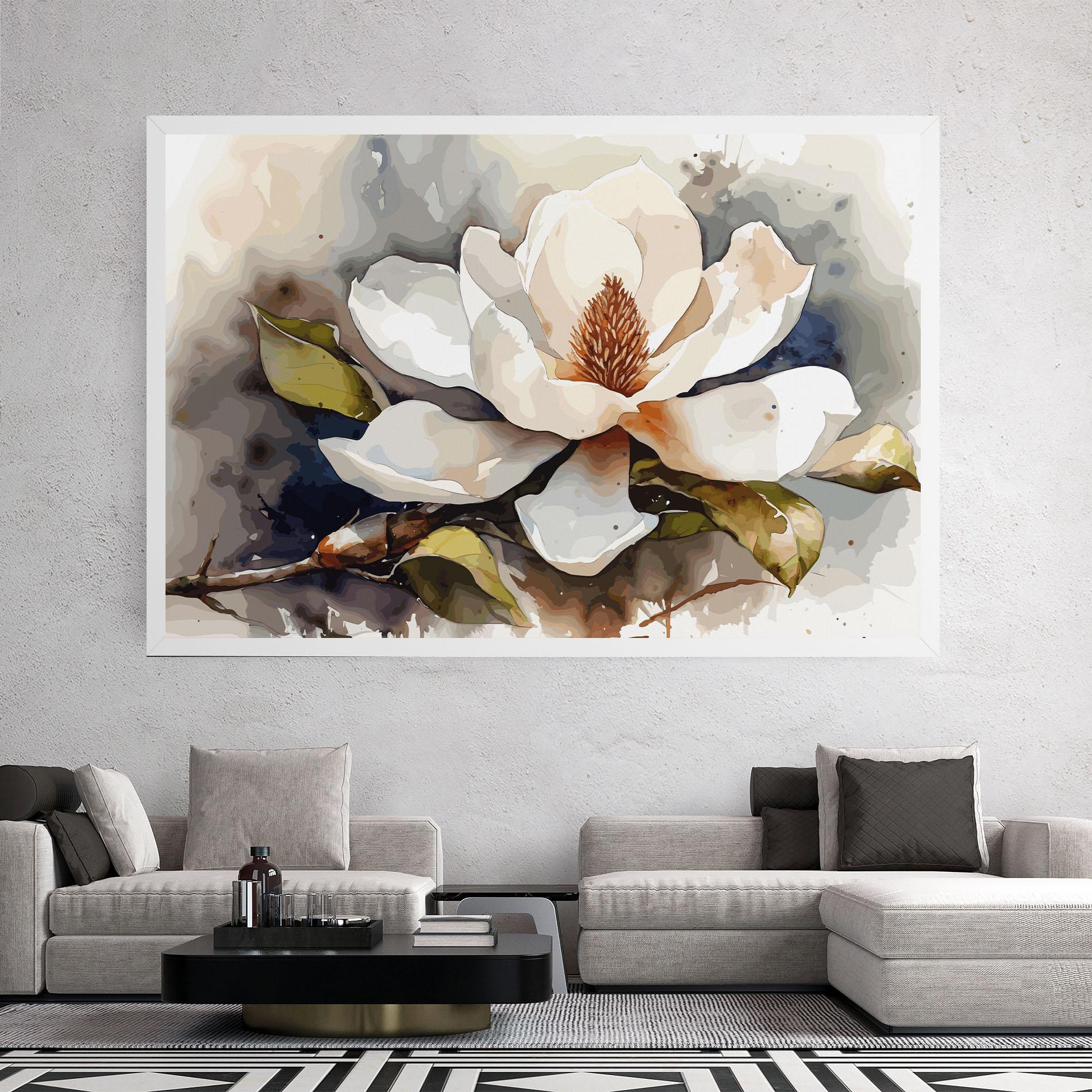 Leinwandbild Cream Nature Flower mockup 2