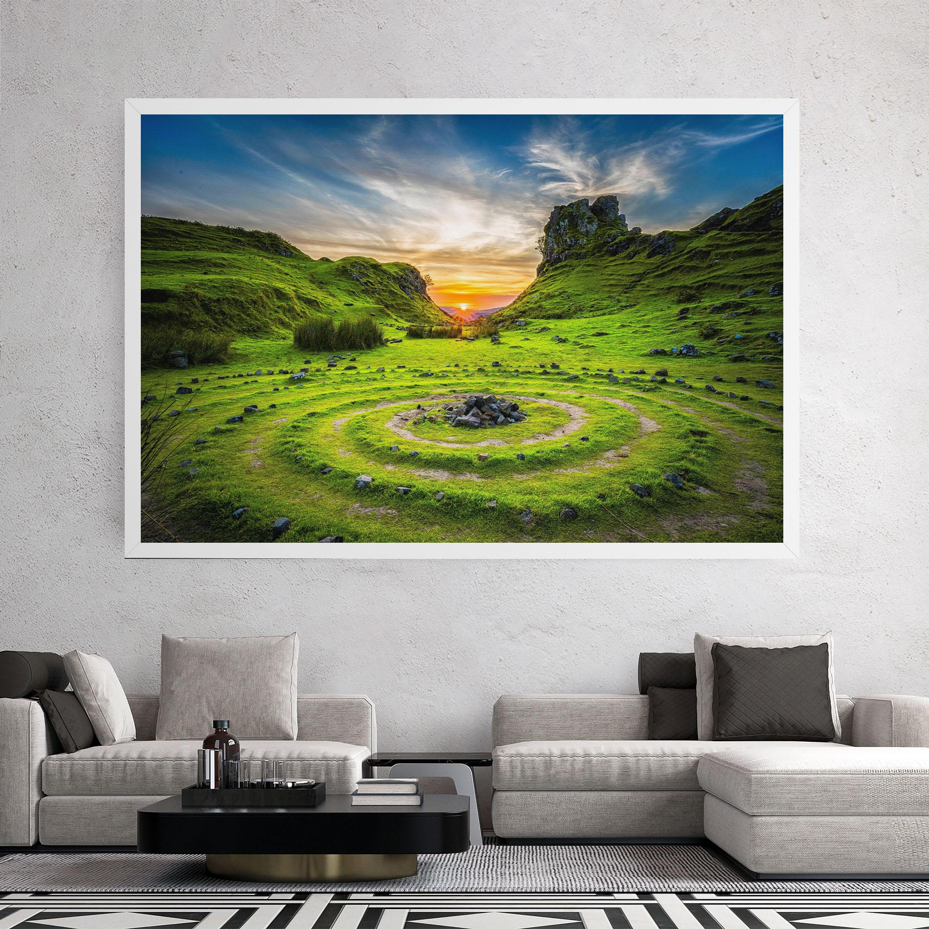 Leinwandbild Green Circle Nature mockup 2
