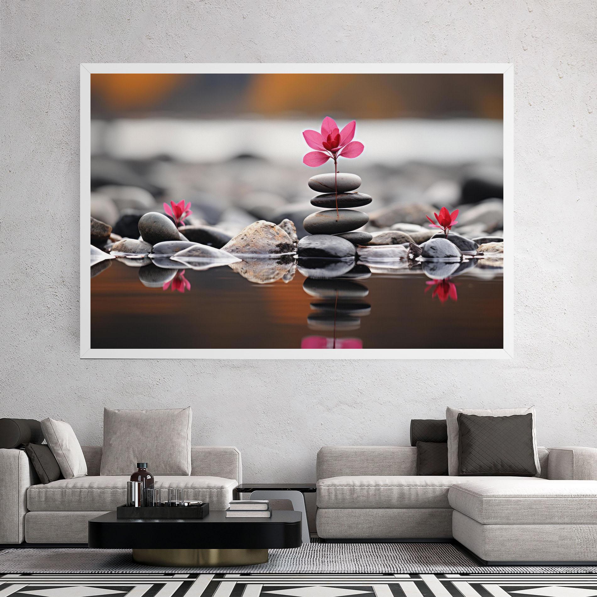 Leinwandbild Grey Rocks Flower mockup 2