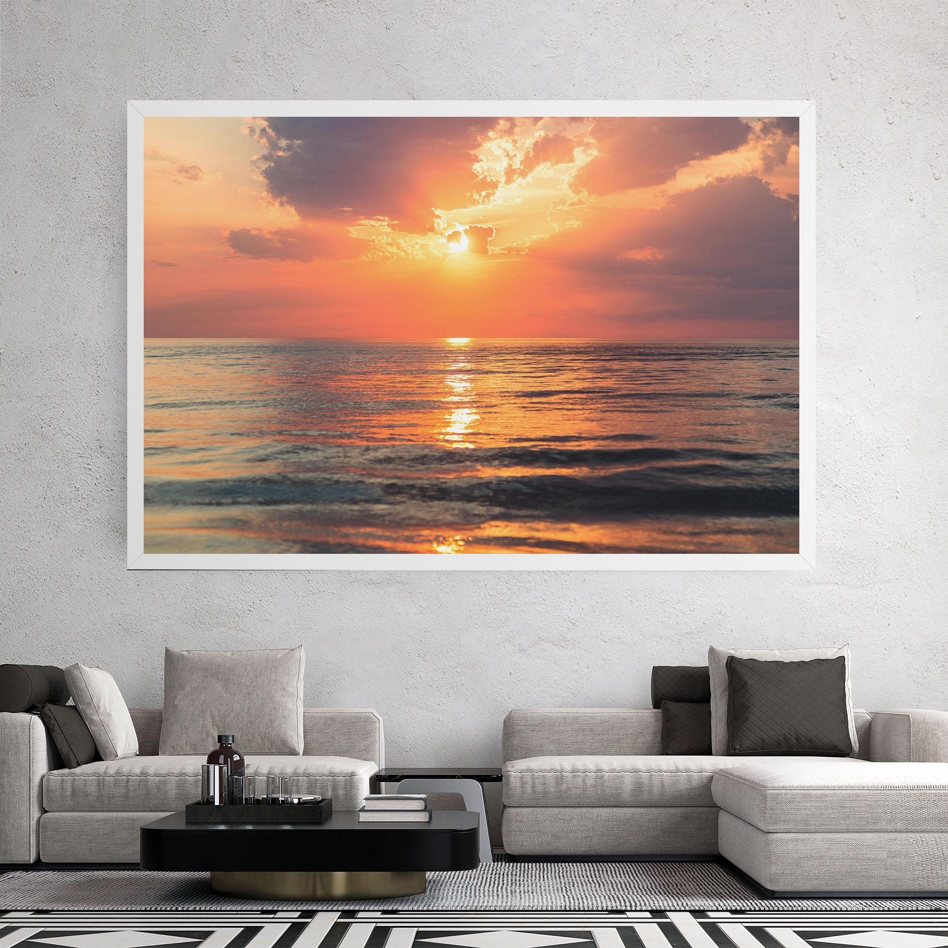 Leinwandbild Orange Sunrise Cloud mockup 2