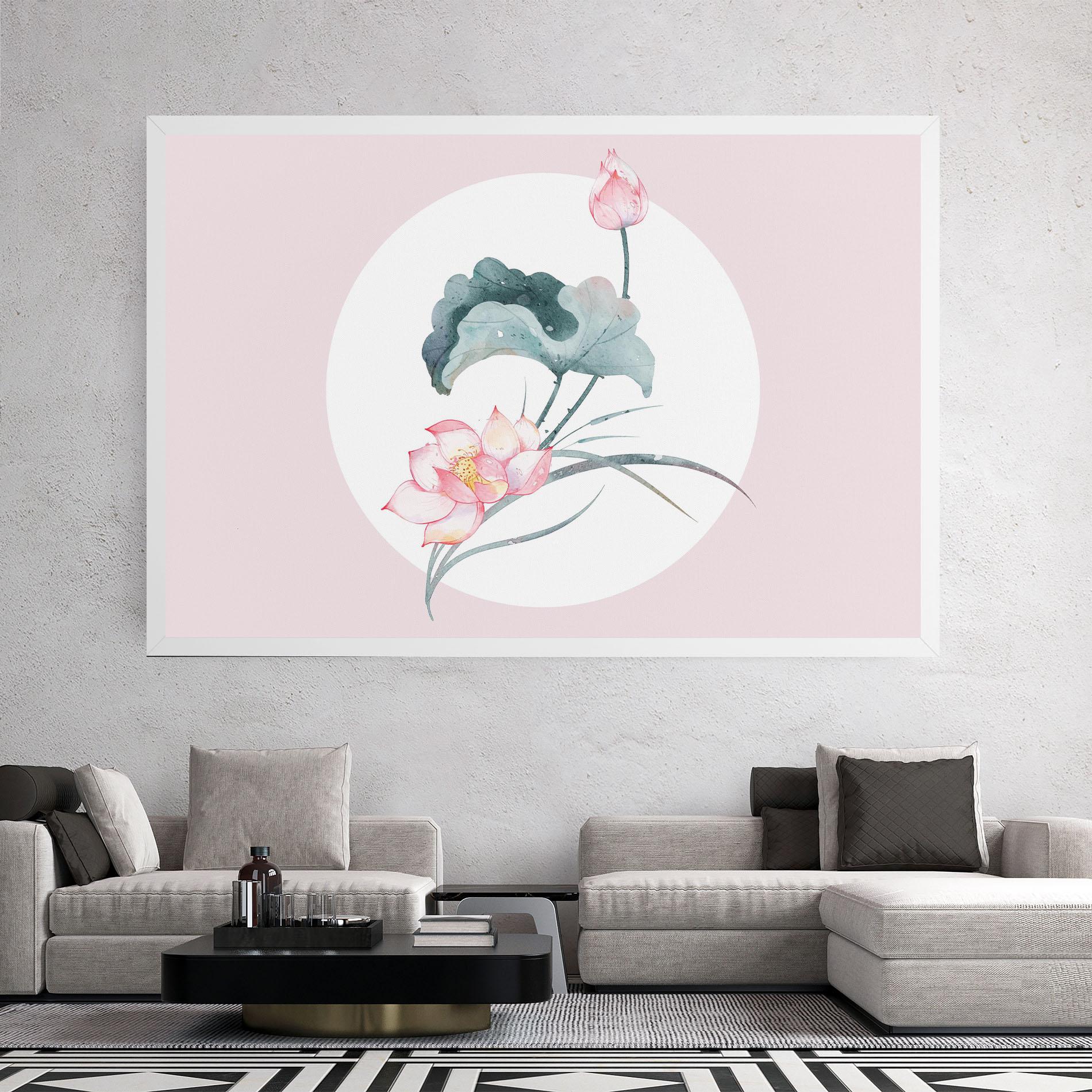 Leinwandbild Pink Pastel Flower mockup 2