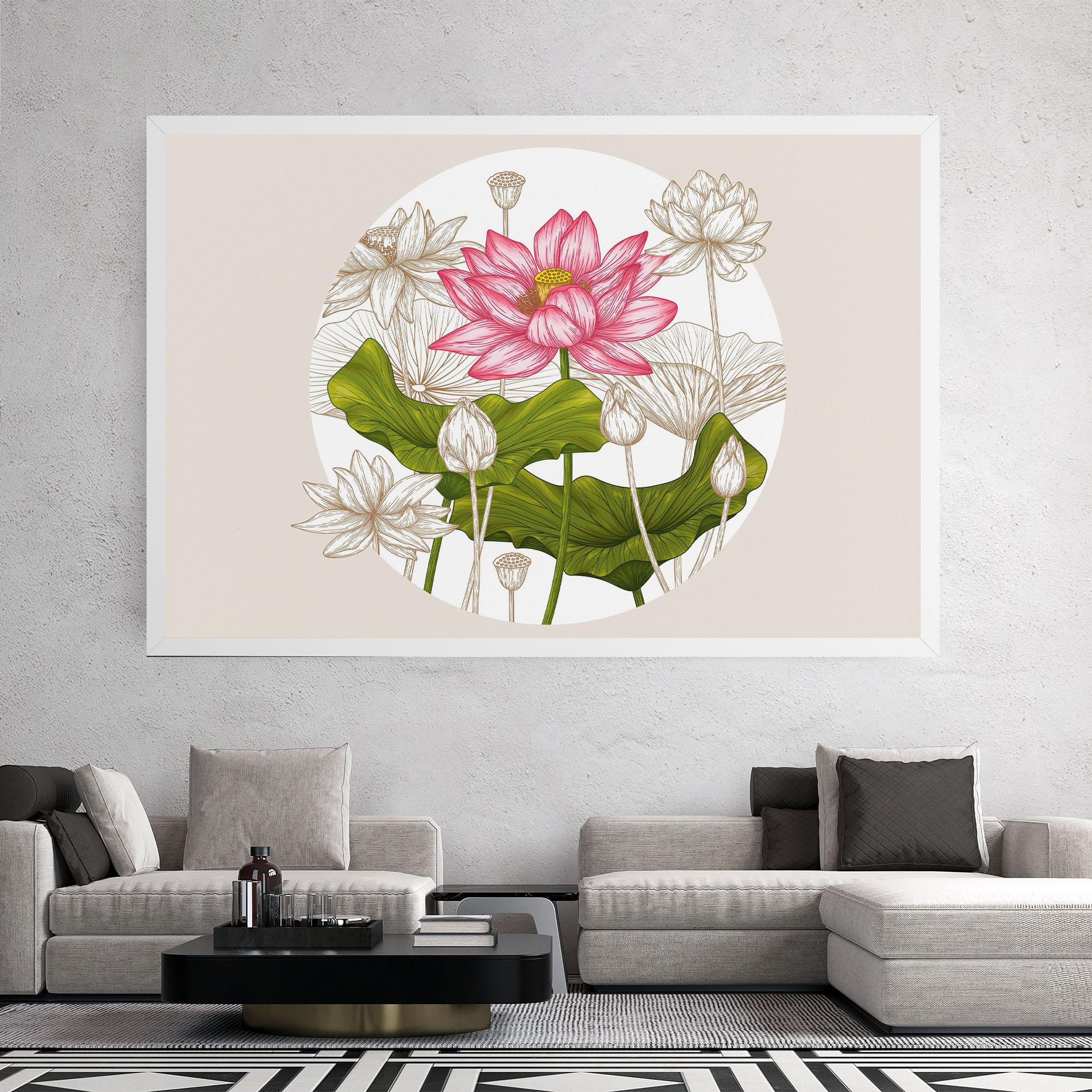 Leinwandbild Pretty Lotus Art mockup 2
