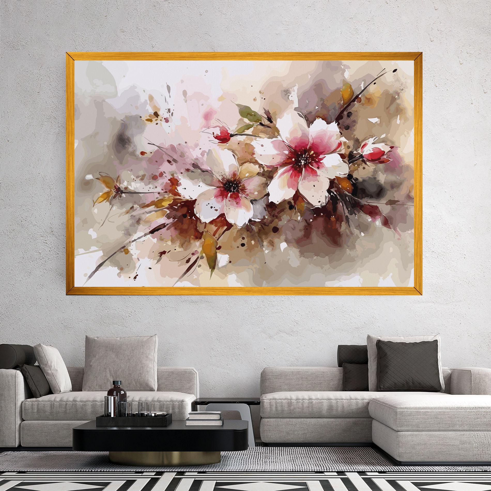 Leinwandbild Beautiful Cherry Flower mockup 2