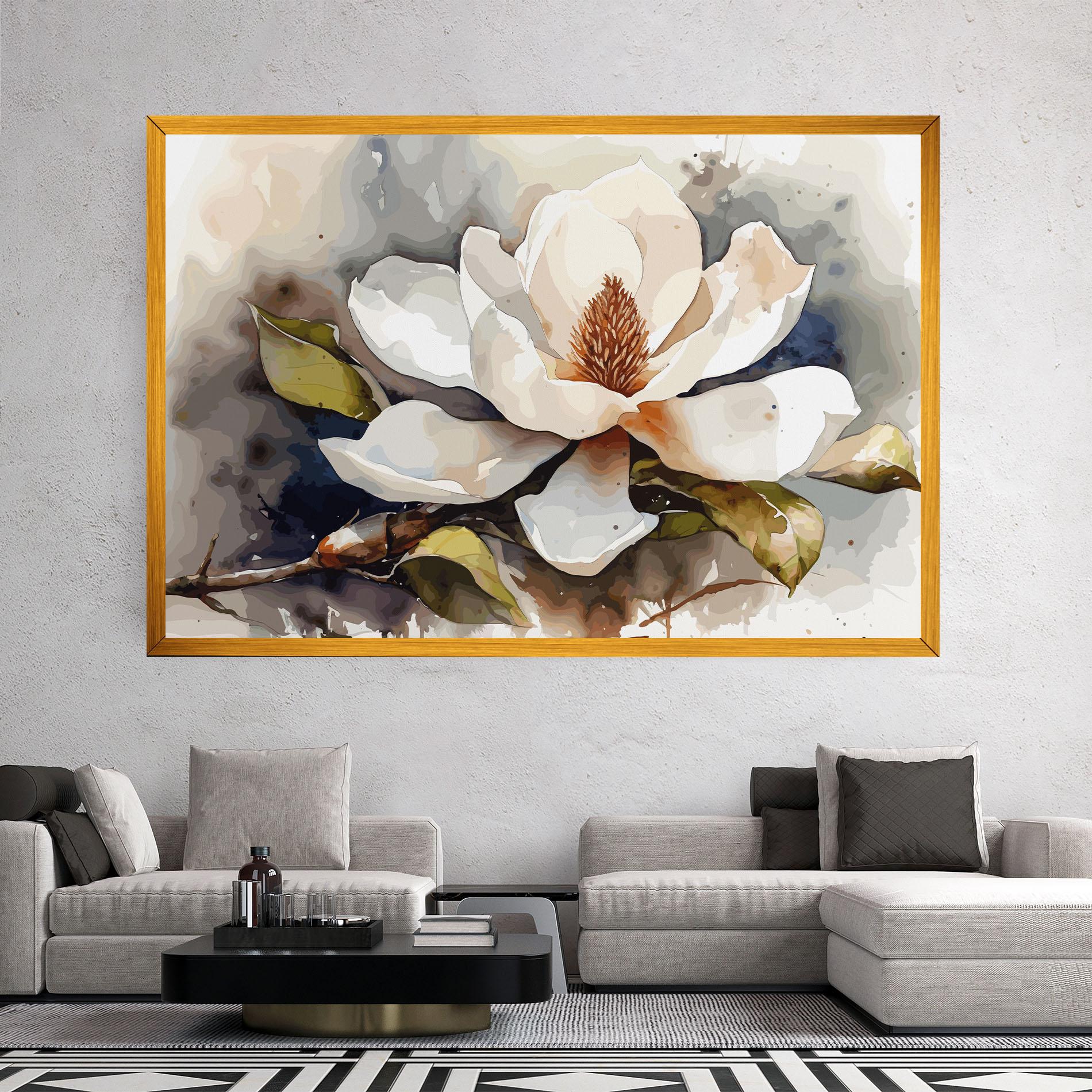 Leinwandbild Cream Nature Flower mockup 2