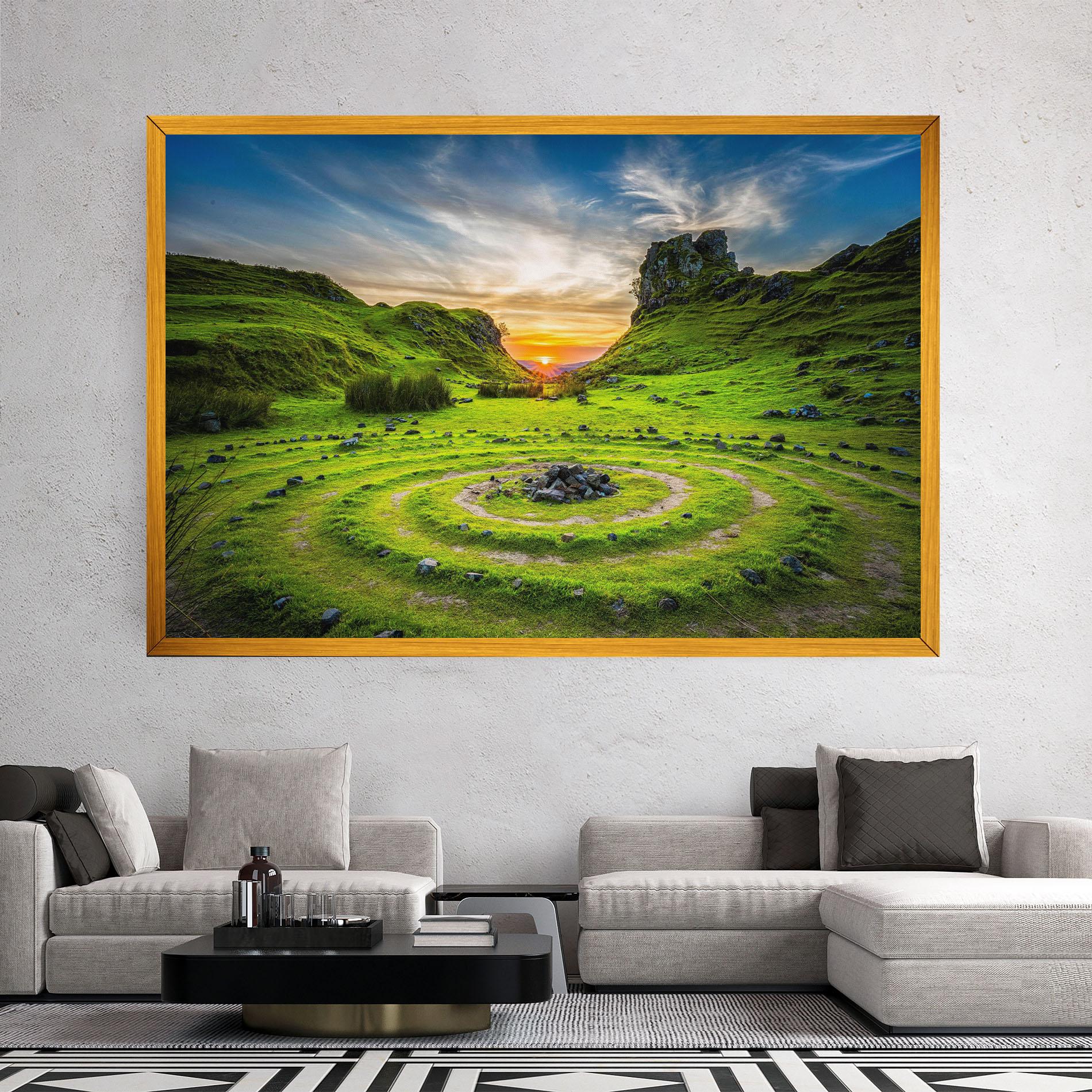 Leinwandbild Green Circle Nature mockup 2