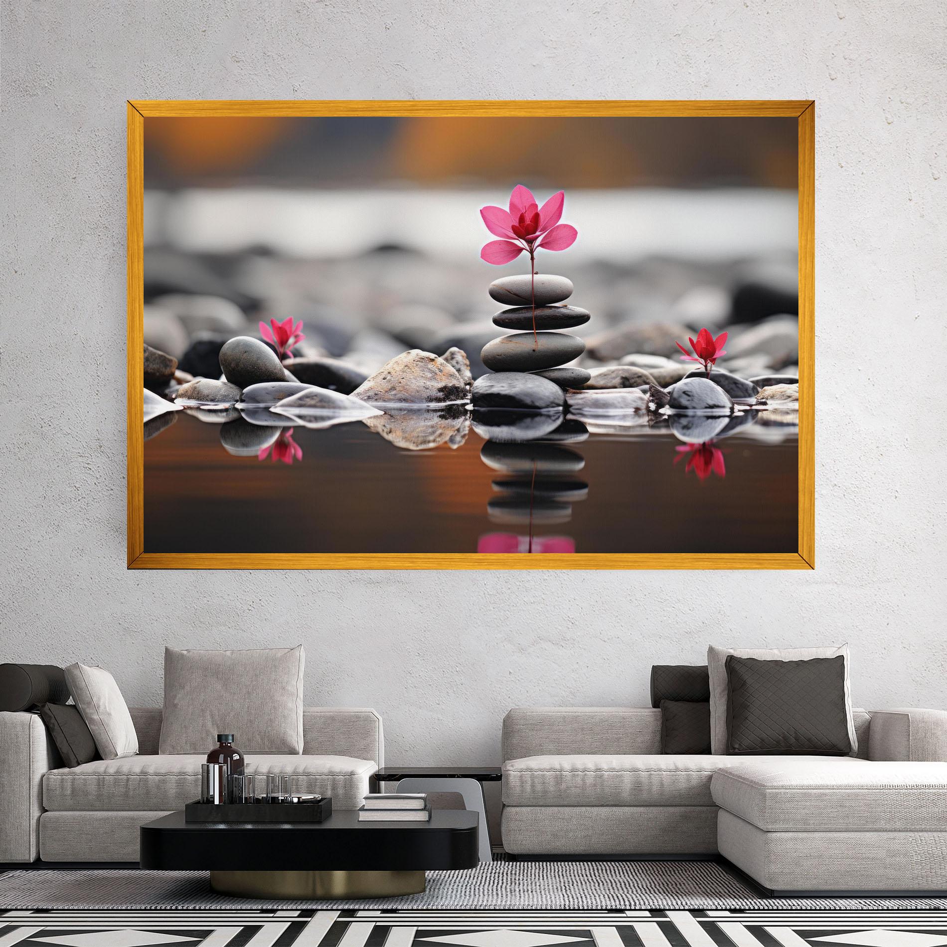 Leinwandbild Grey Rocks Flower mockup 2