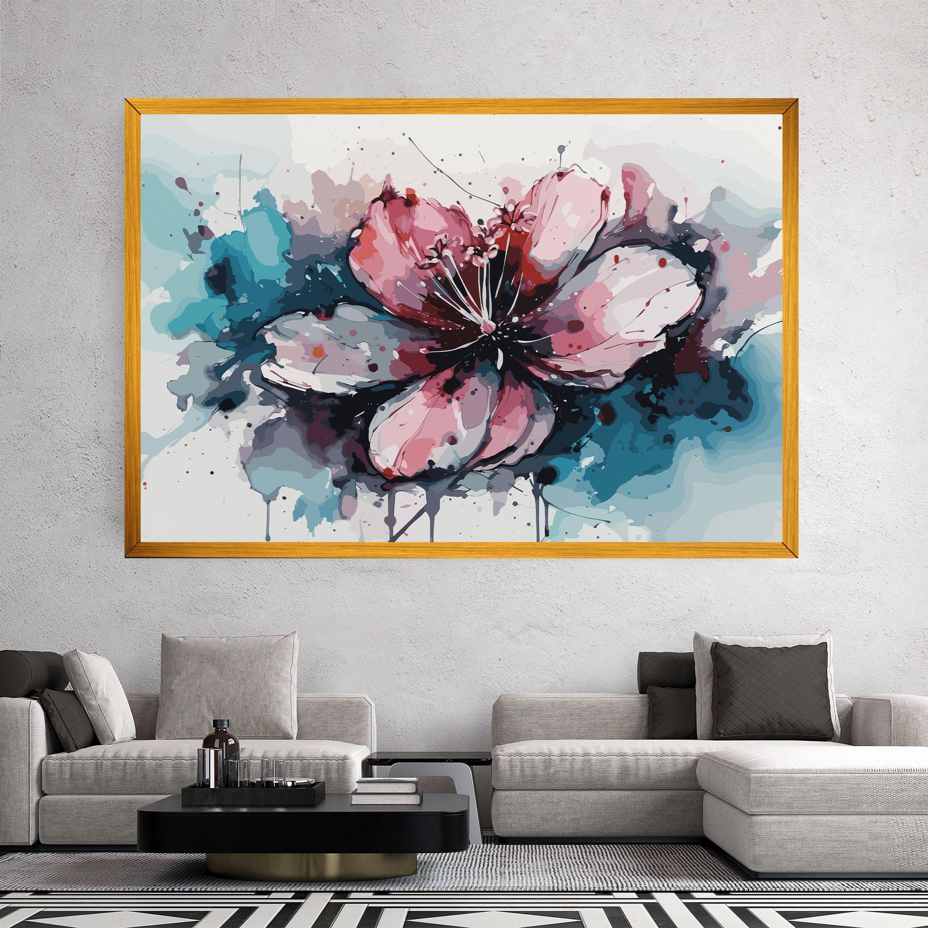 Leinwandbild Pink Blue Nature mockup 2