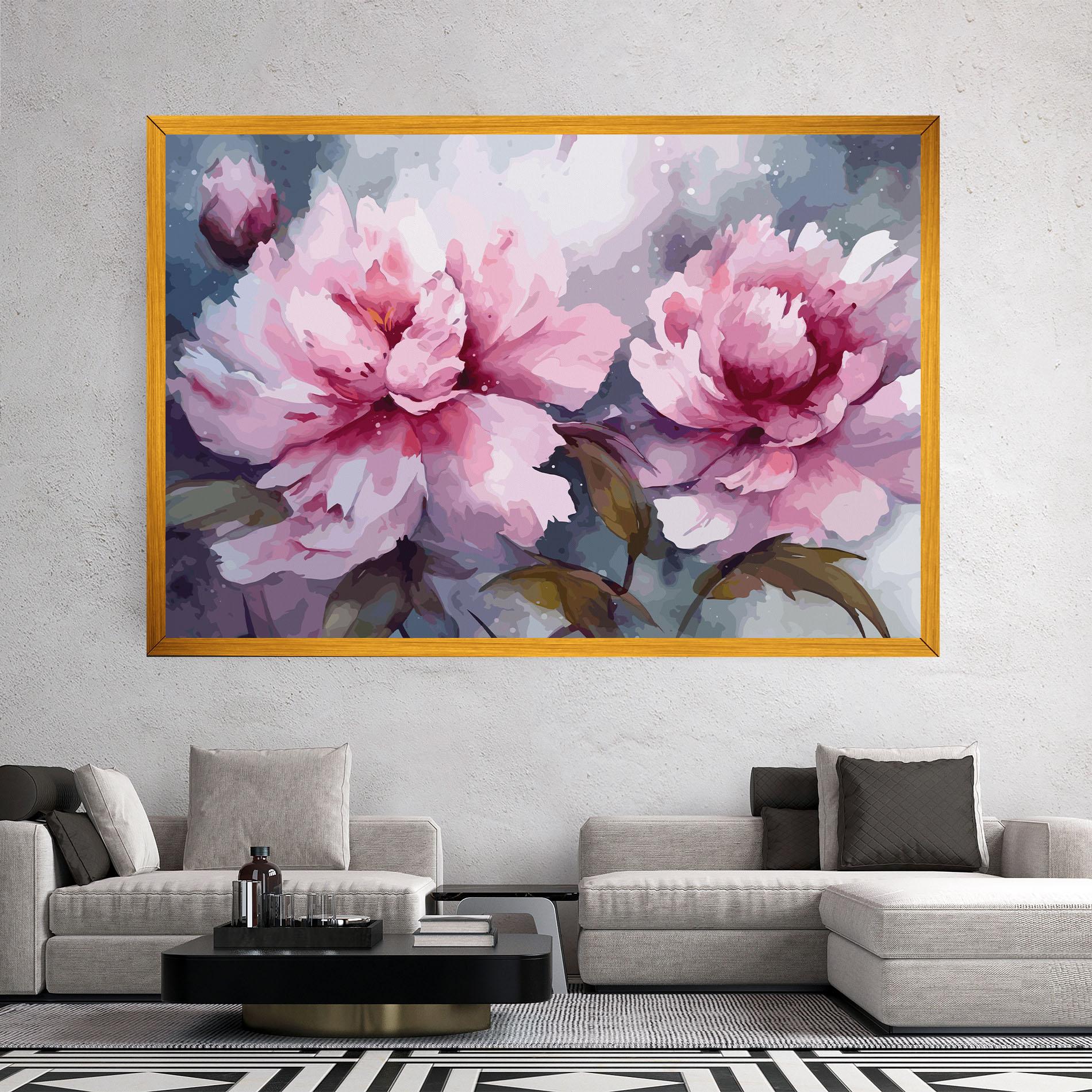 Leinwandbild Pink Nature Flower mockup 2