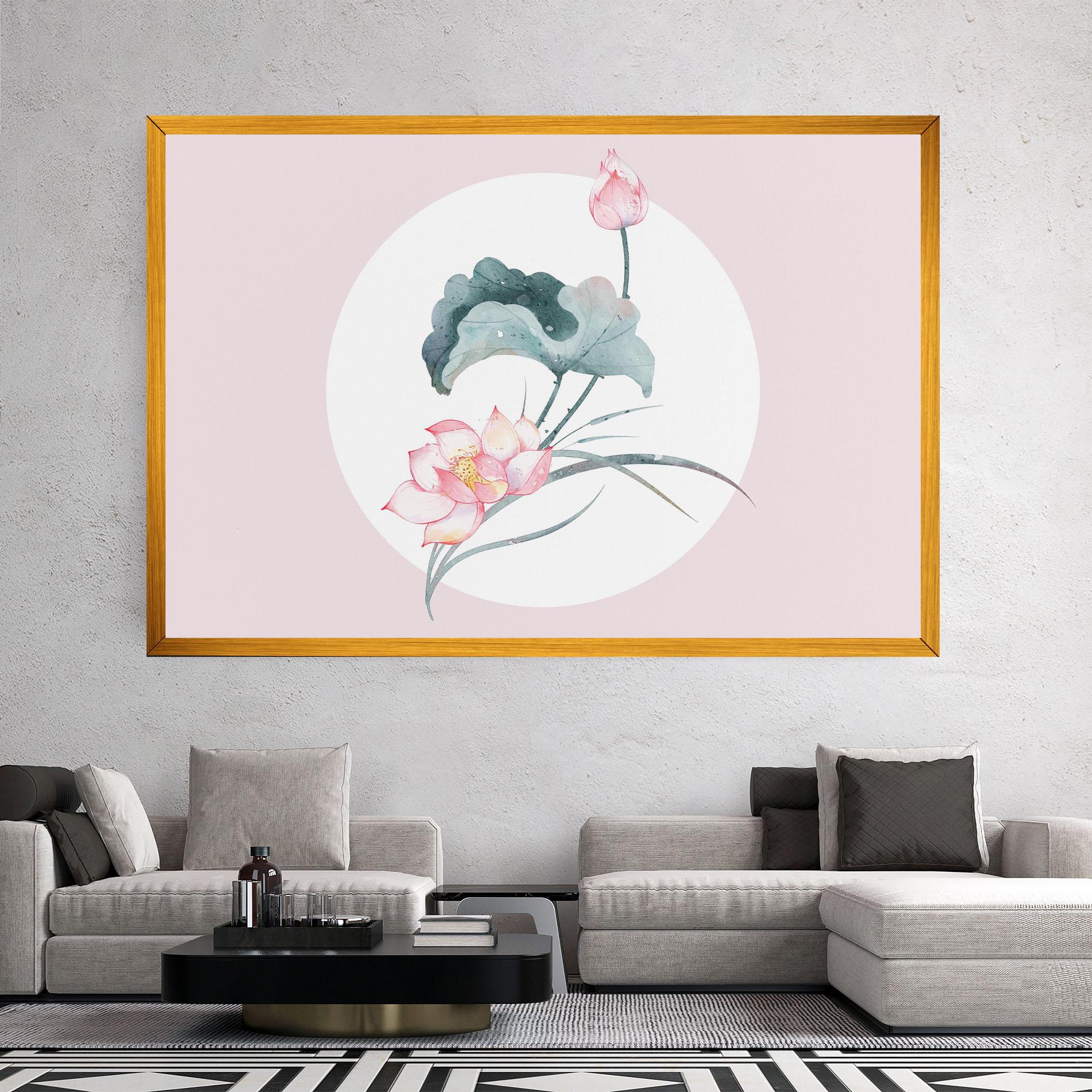 Leinwandbild Pink Pastel Flower mockup 2