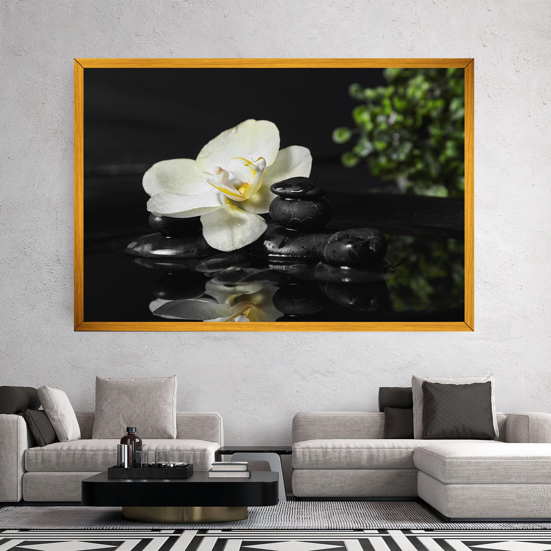 Leinwandbild White Spa Flower mockup 2