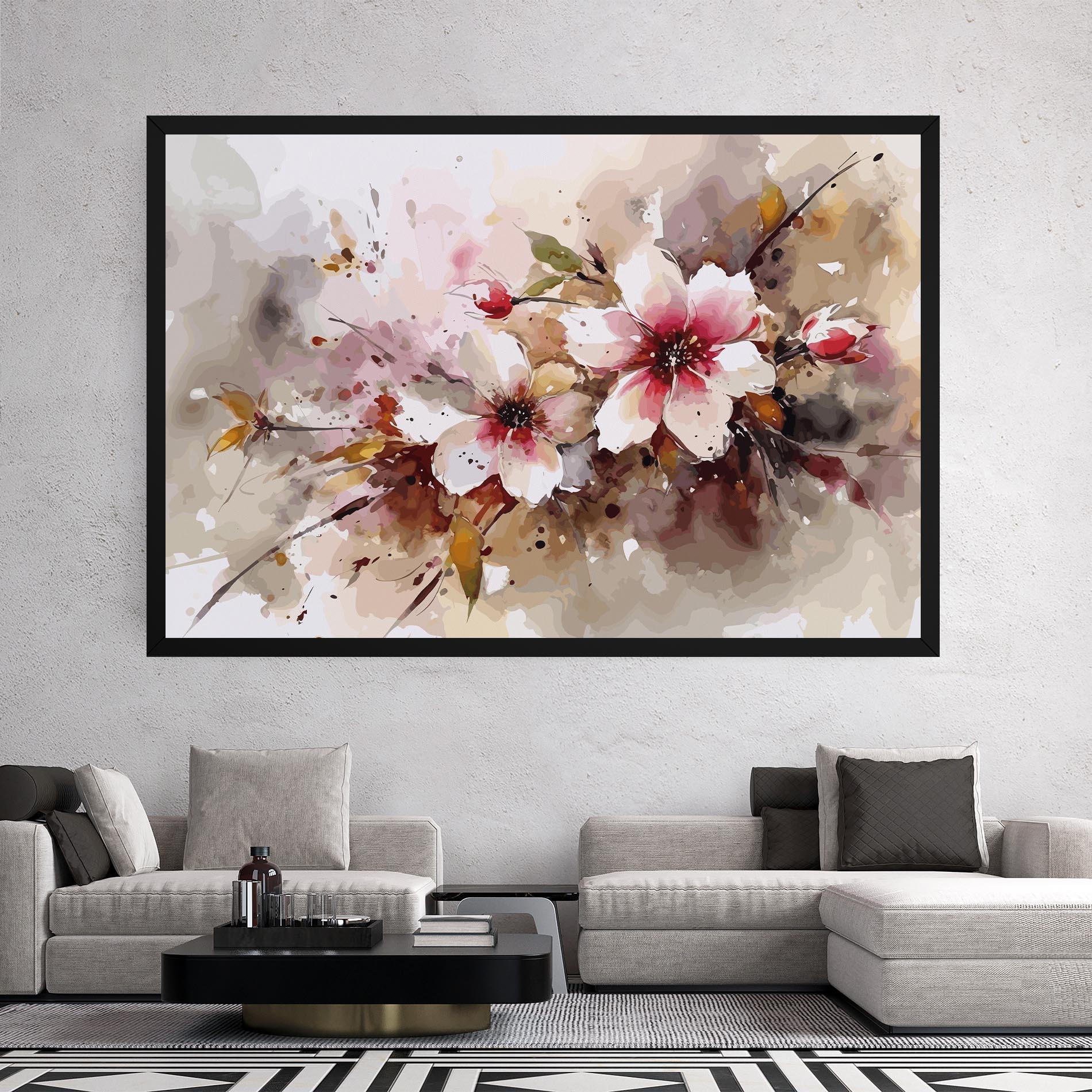 Leinwandbild Beautiful Cherry Flower mockup 2