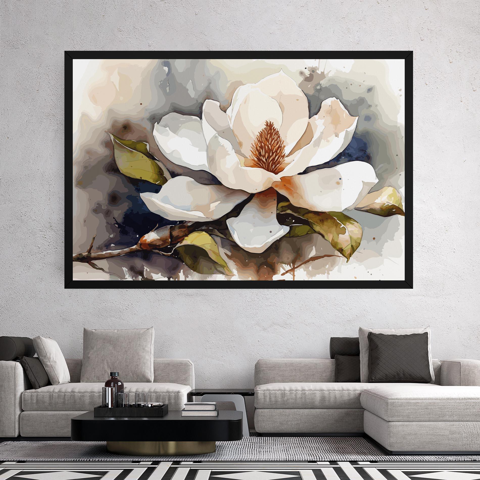 Leinwandbild Cream Nature Flower mockup 2