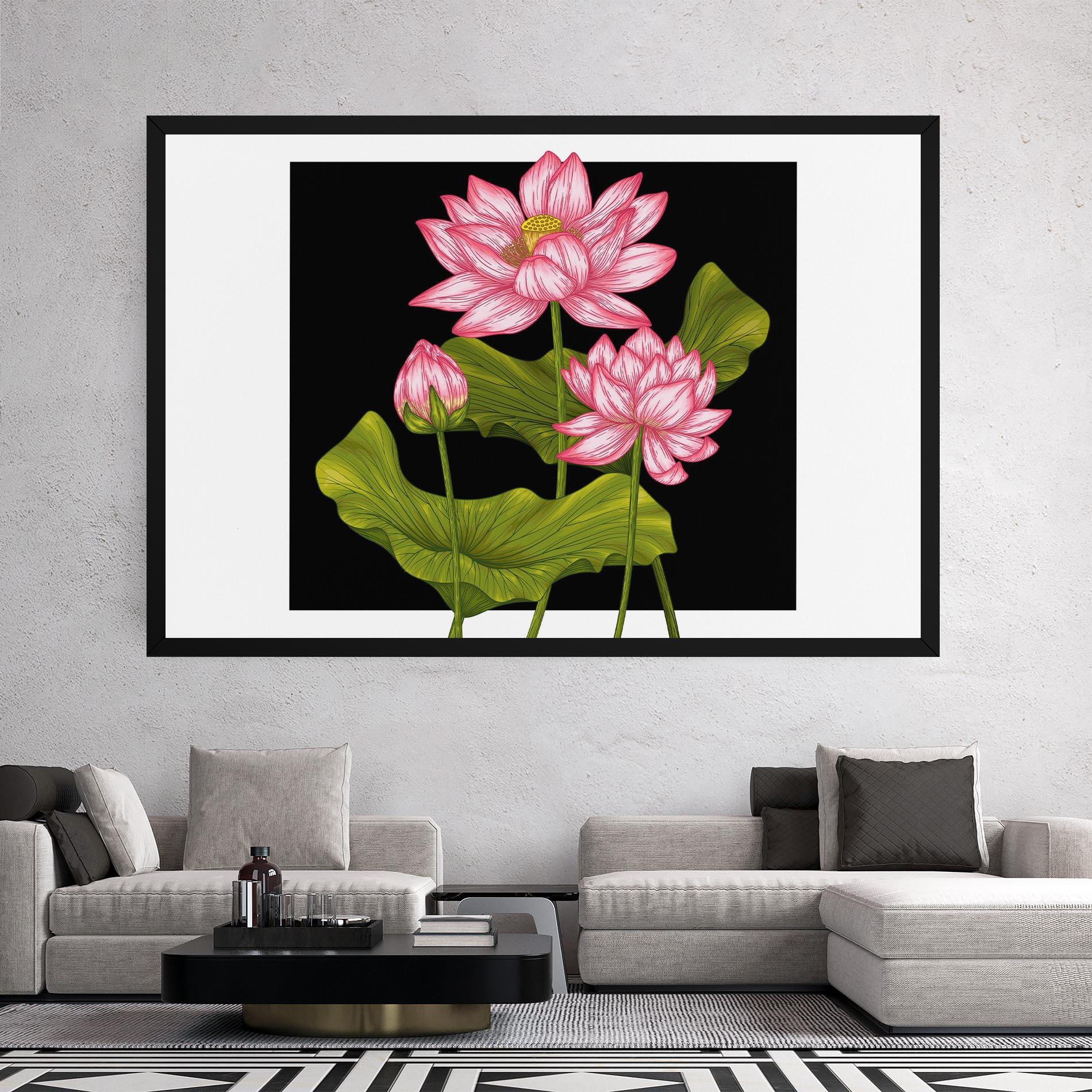 Leinwandbild Feng Shui Flower mockup 2