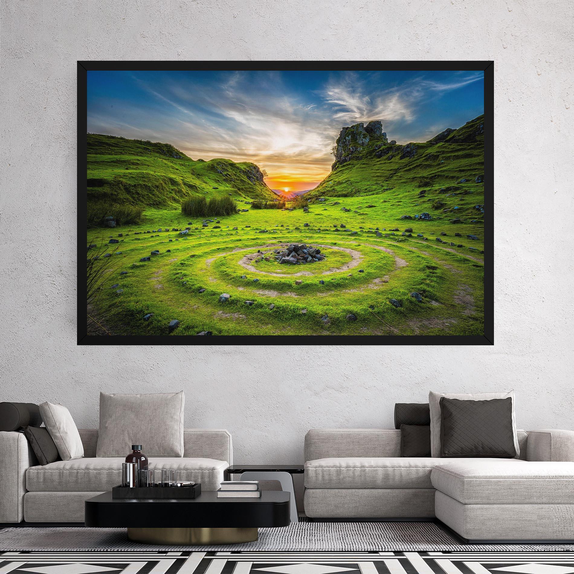 Leinwandbild Green Circle Nature mockup 2