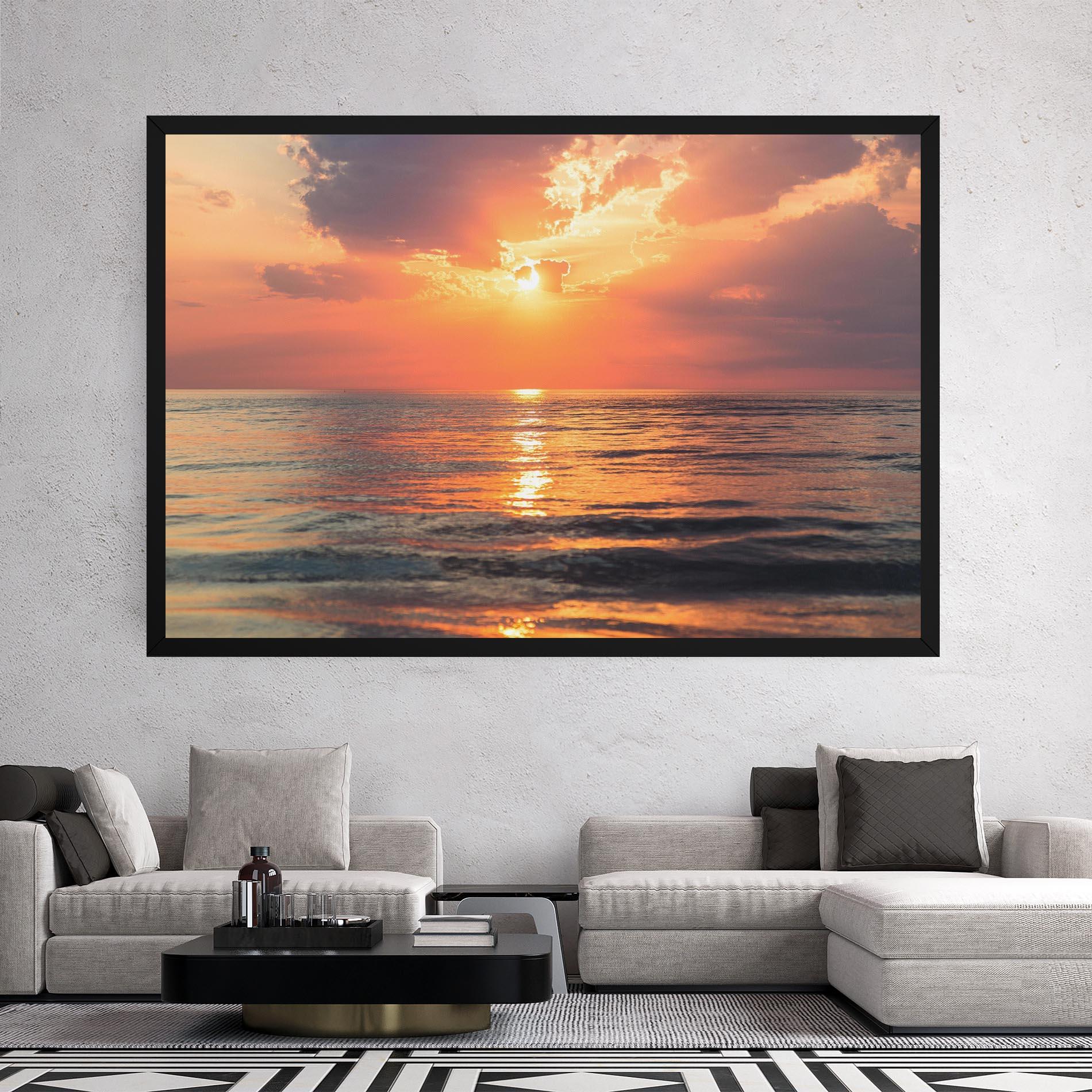 Leinwandbild Orange Sunrise Cloud mockup 2
