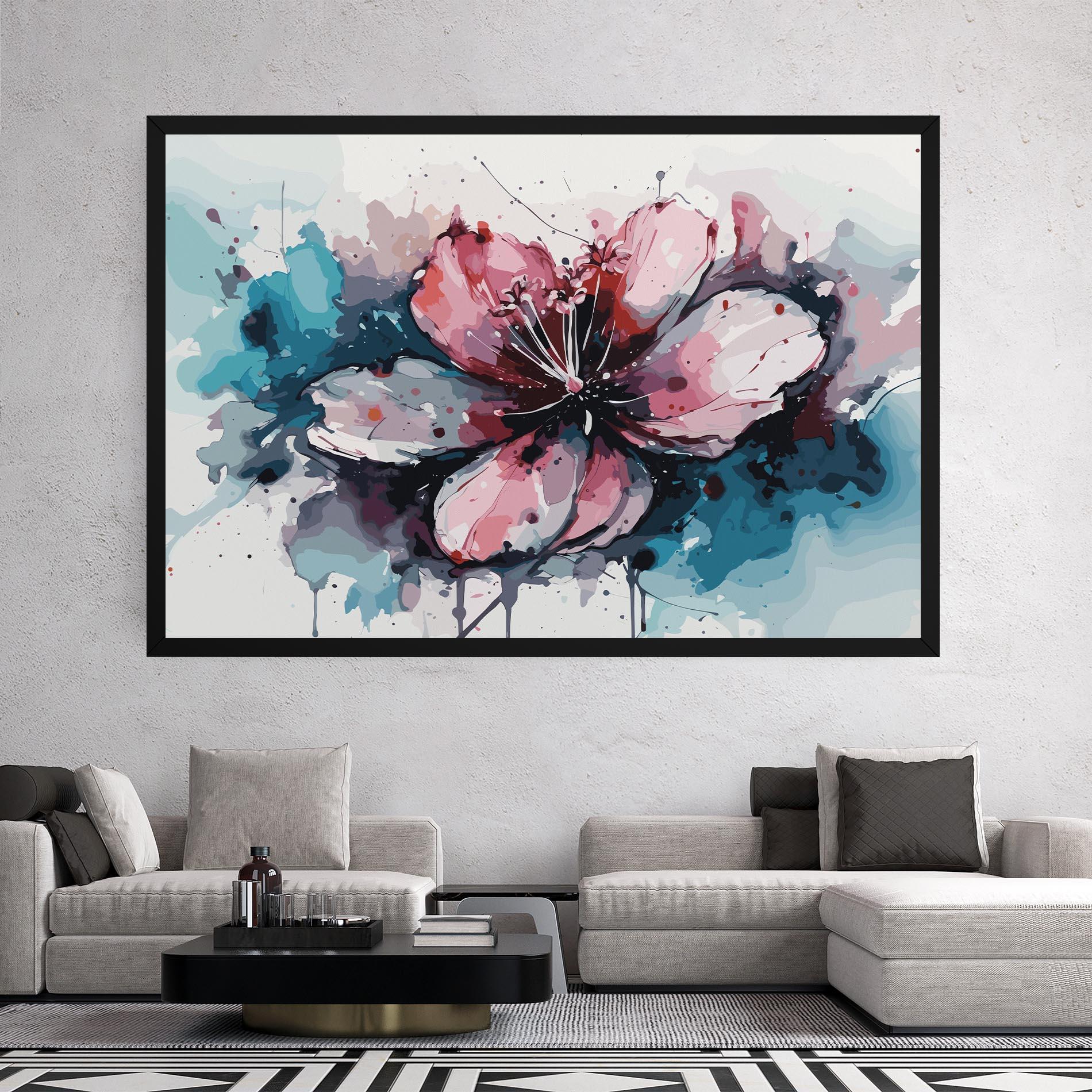 Leinwandbild Pink Blue Nature mockup 2