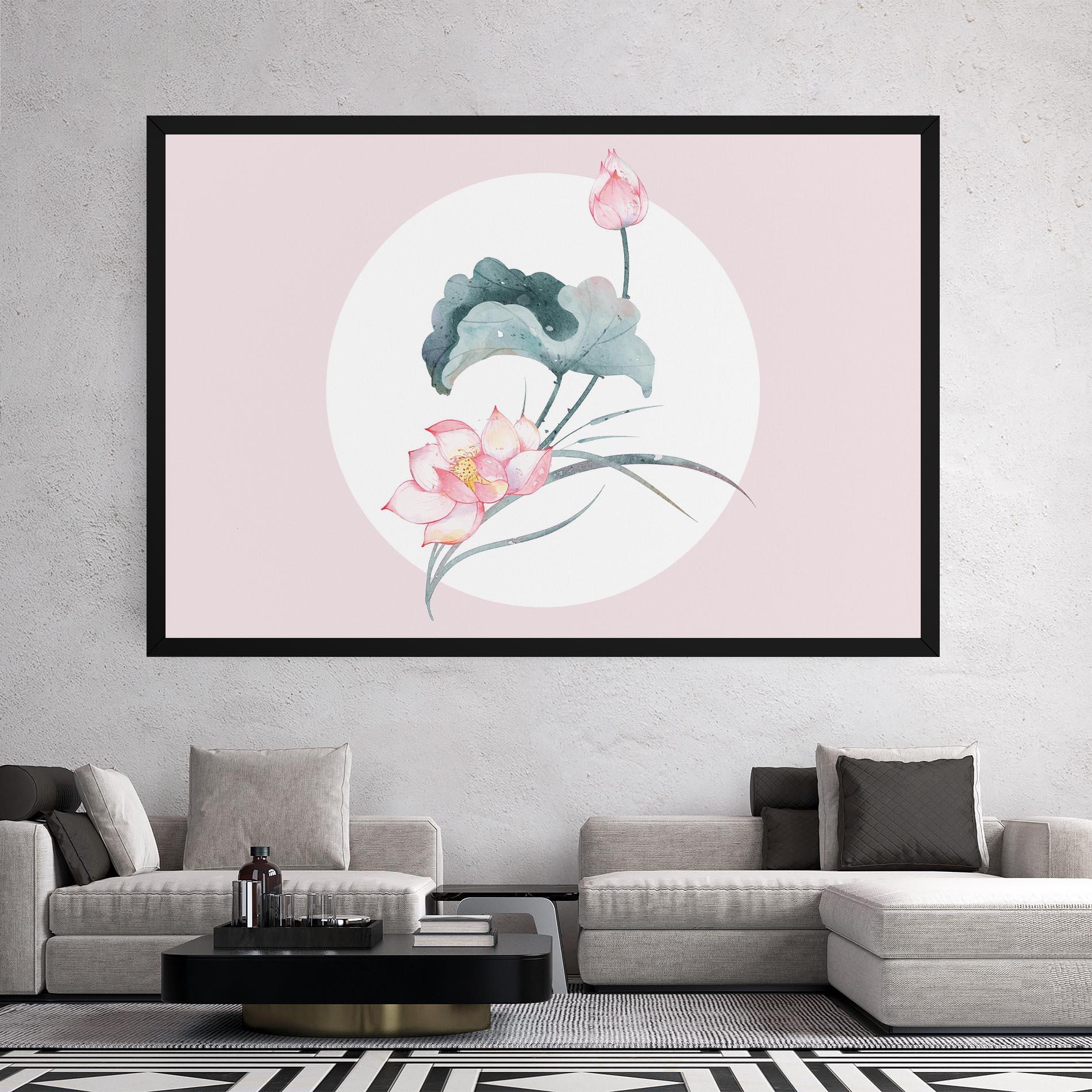 Leinwandbild Pink Pastel Flower mockup 2