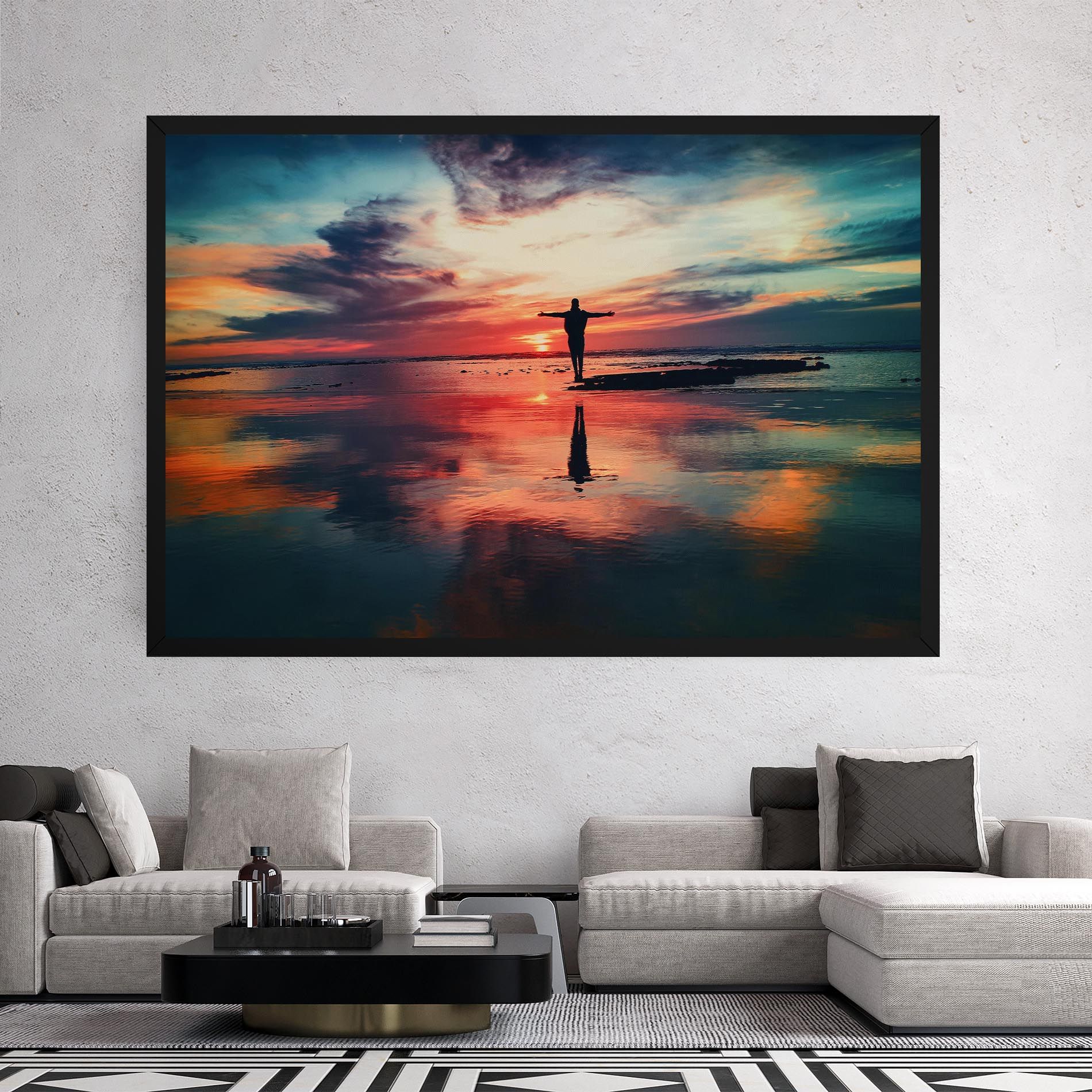 Pink Purple Sky Man mockup 2