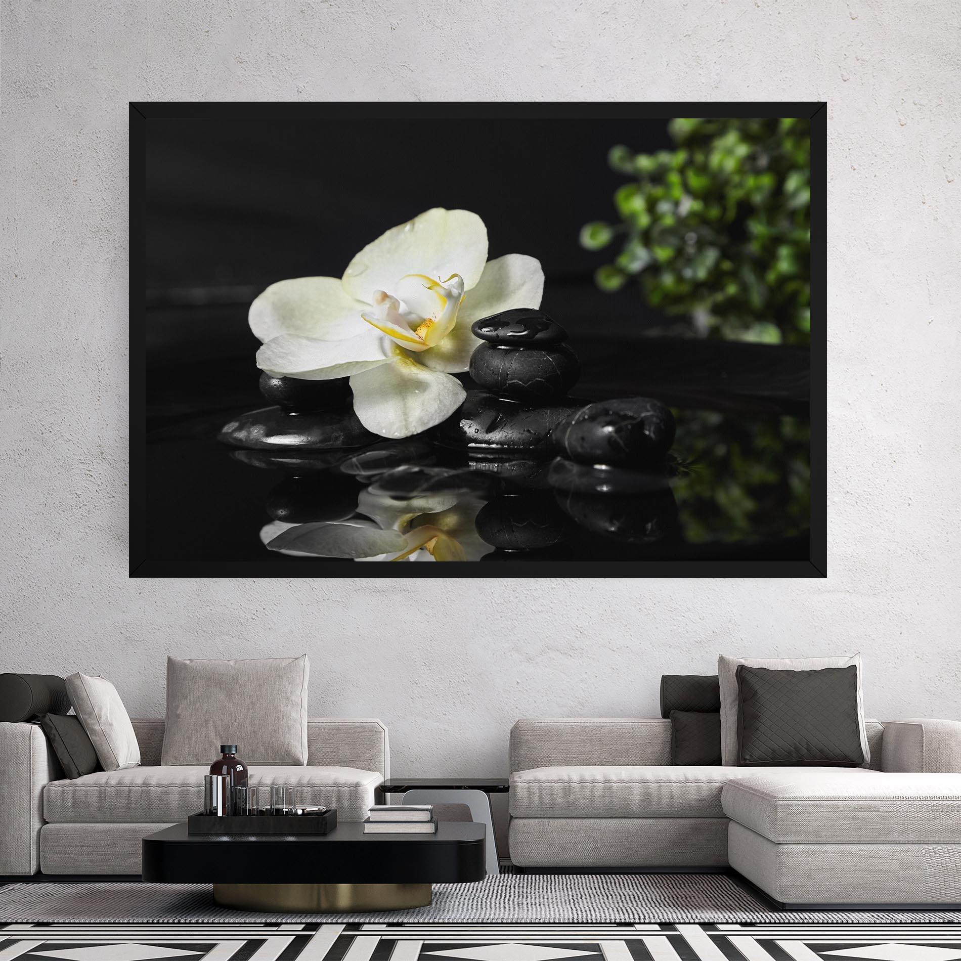 Leinwandbild White Spa Flower mockup 2