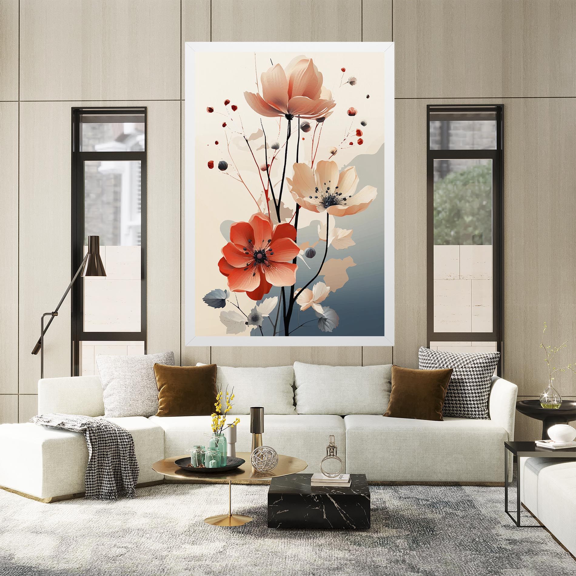 Cream Flower Nature mockup 2