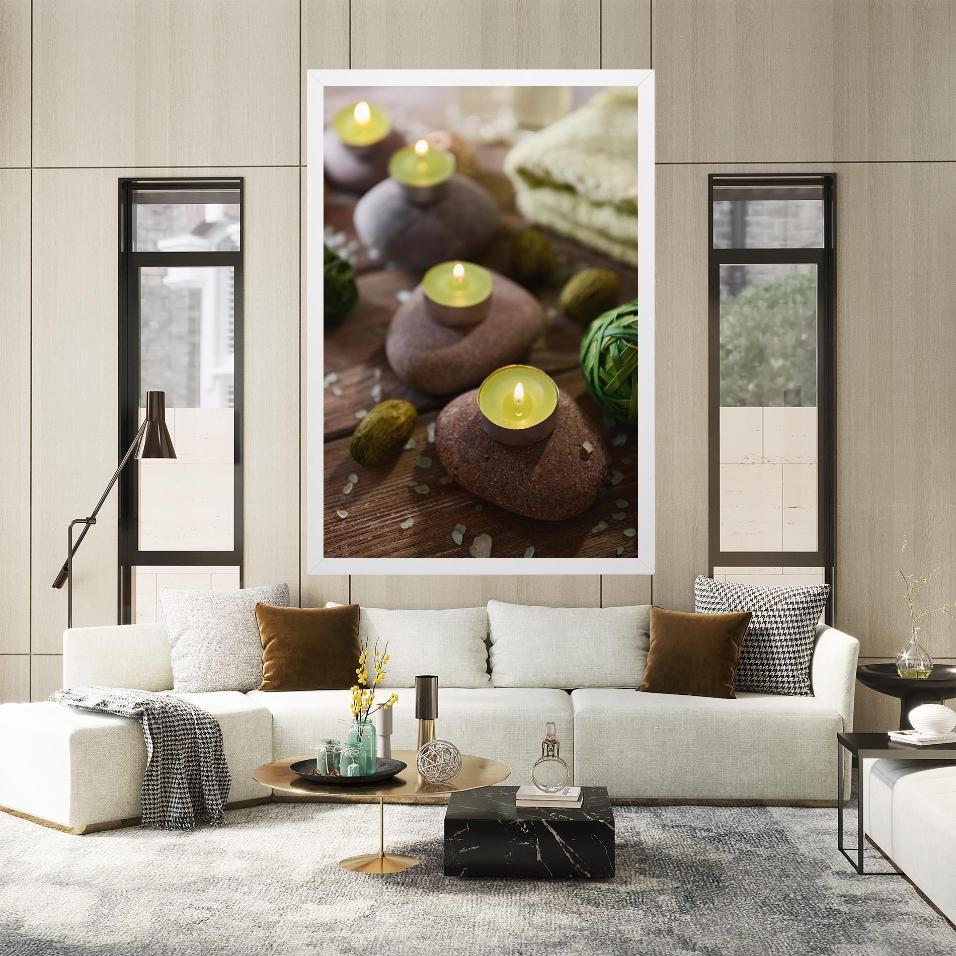 Leinwandbild Green Candles Spa mockup 2
