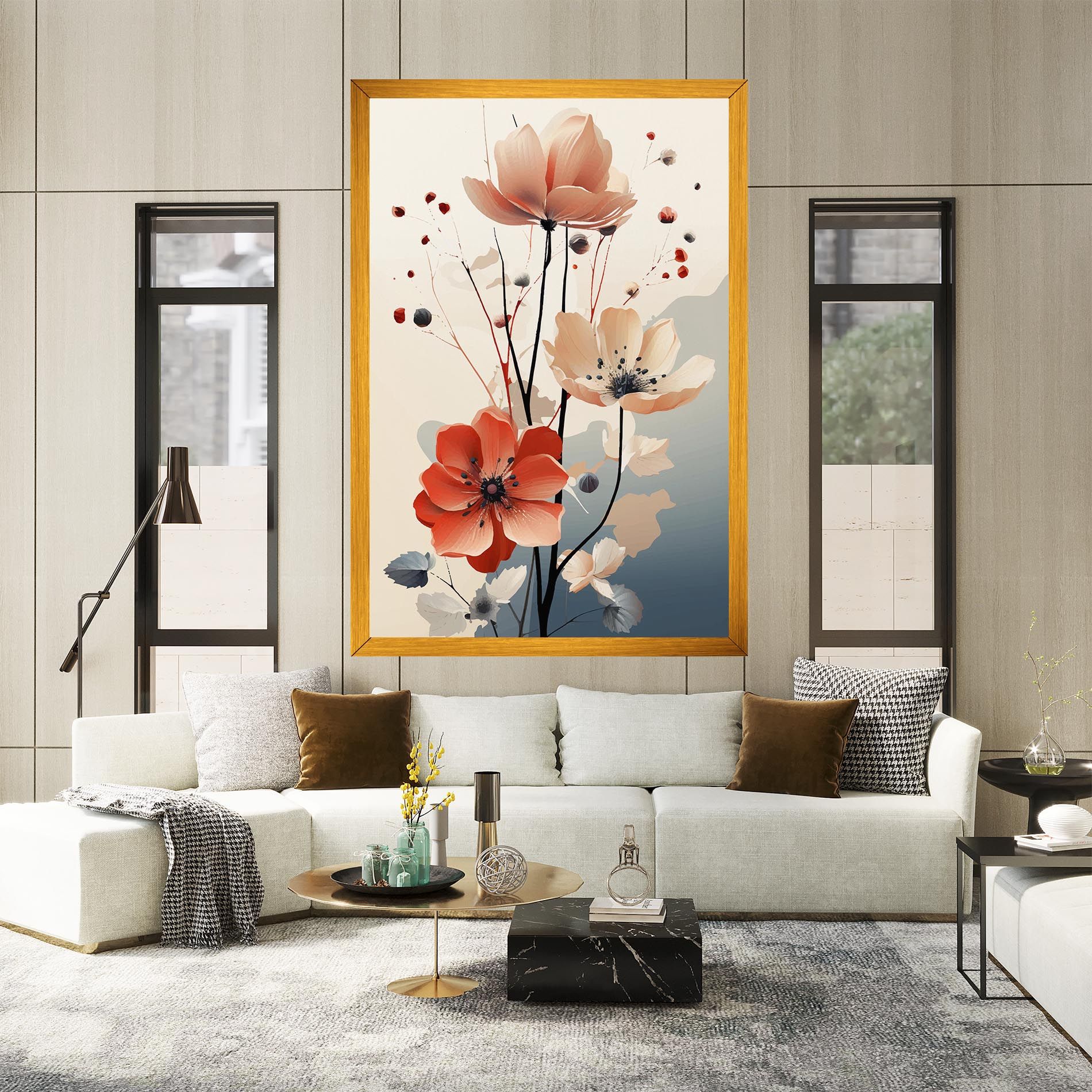 Cream Flower Nature mockup 2