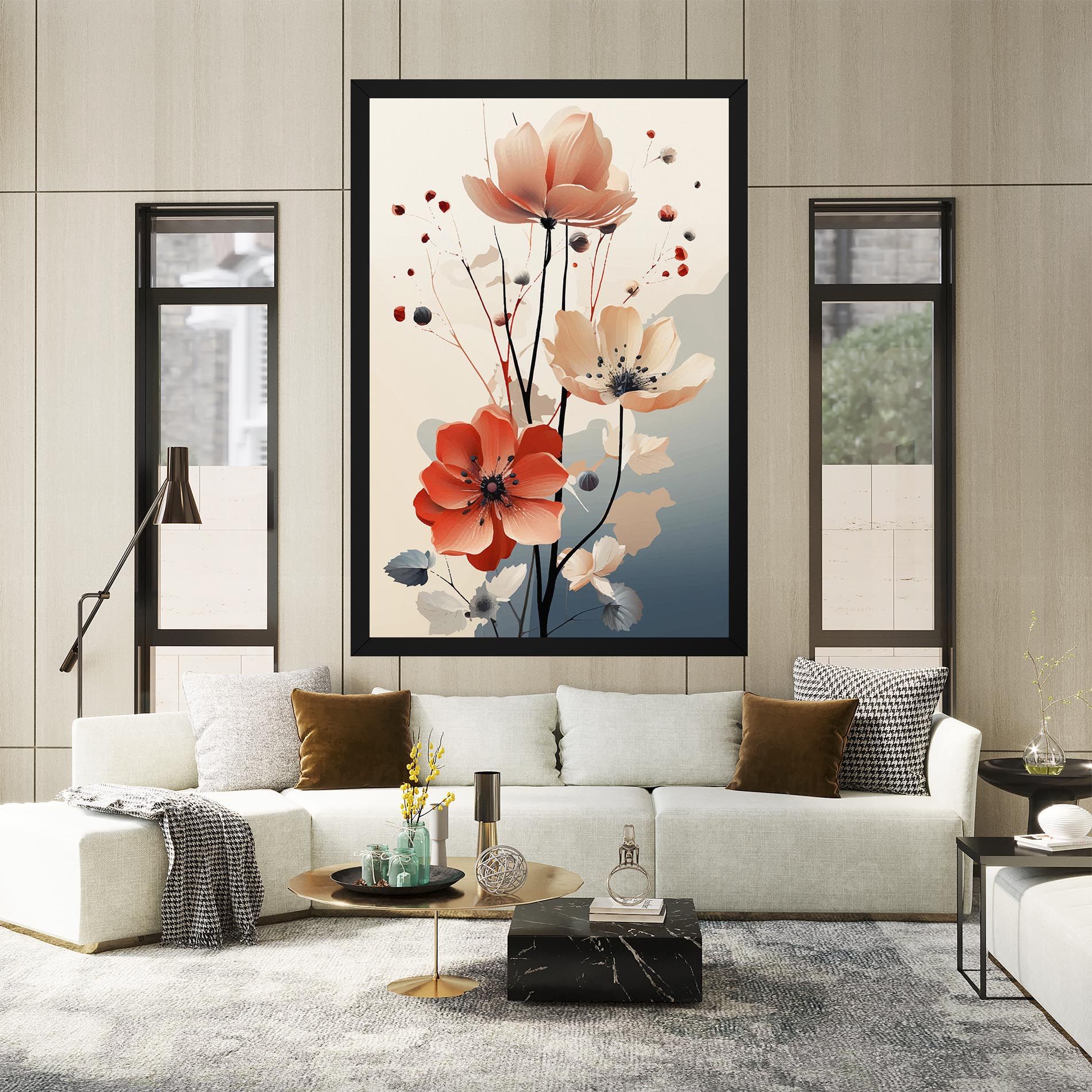 Cream Flower Nature mockup 2