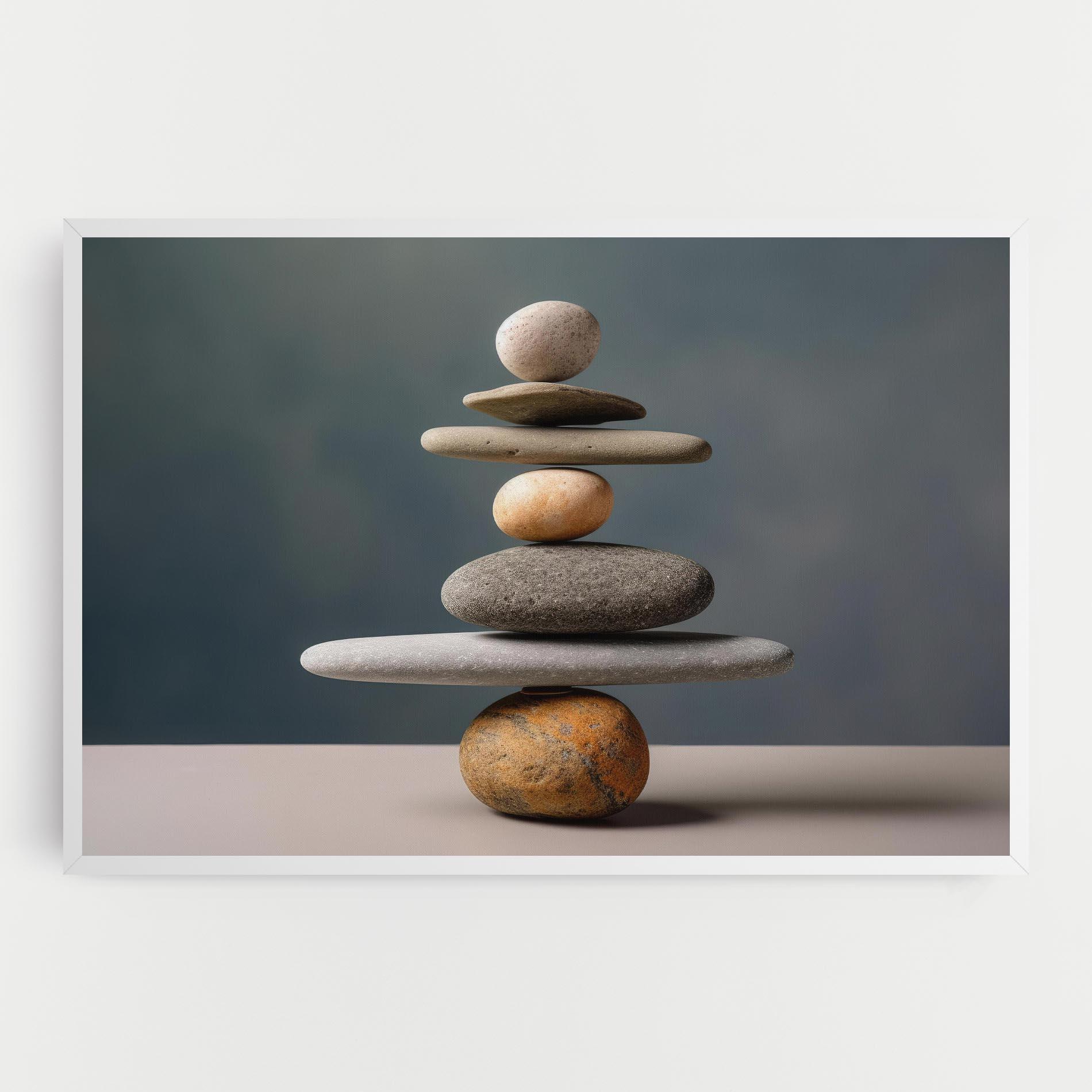 Leinwandbild Balance Pebbles Pyramid mockup 0