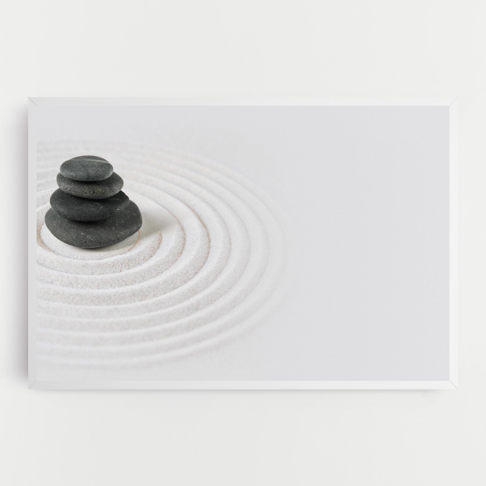 Leinwandbild Black Stones Sand mockup 0