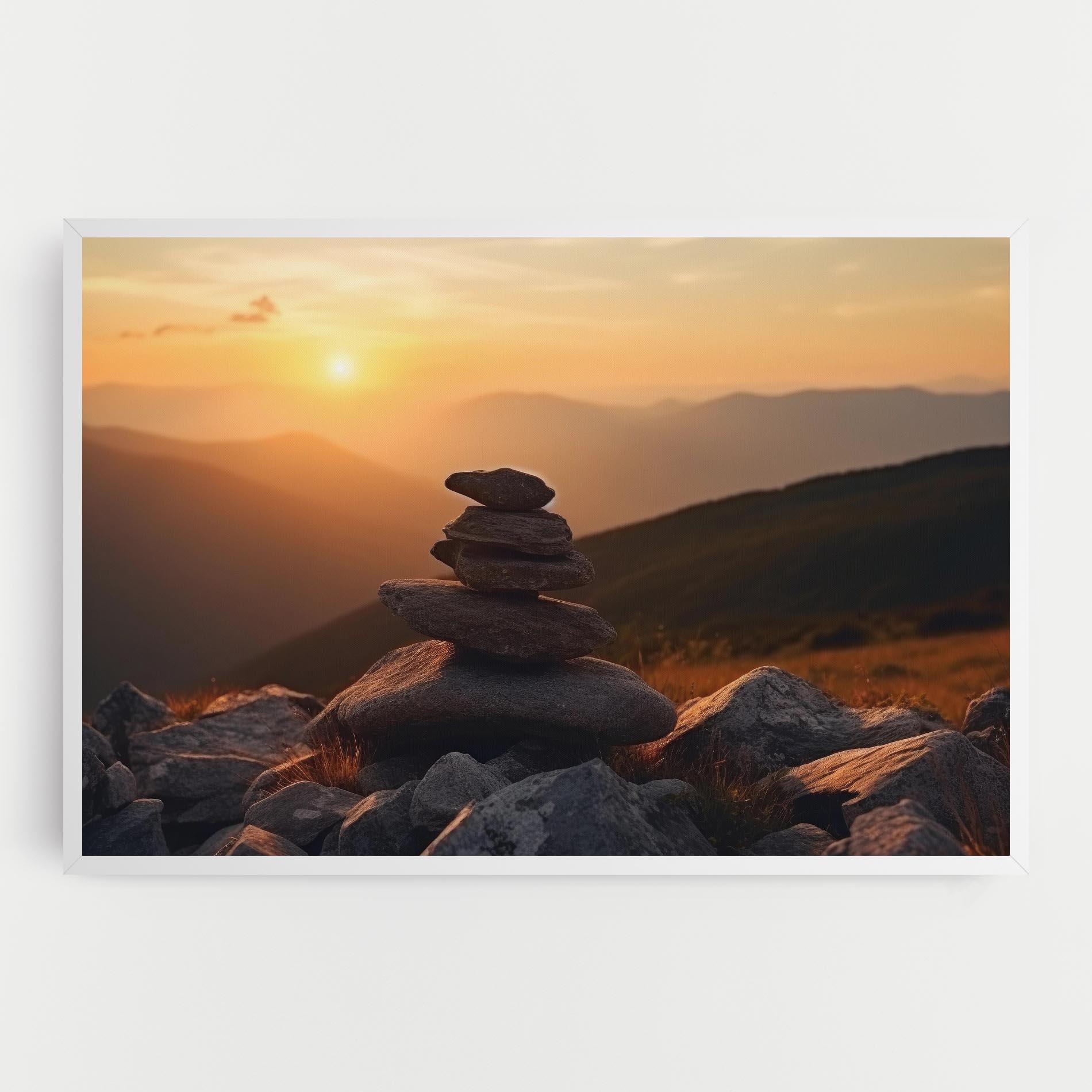 Leinwandbild Nature Sunset Stones mockup 0