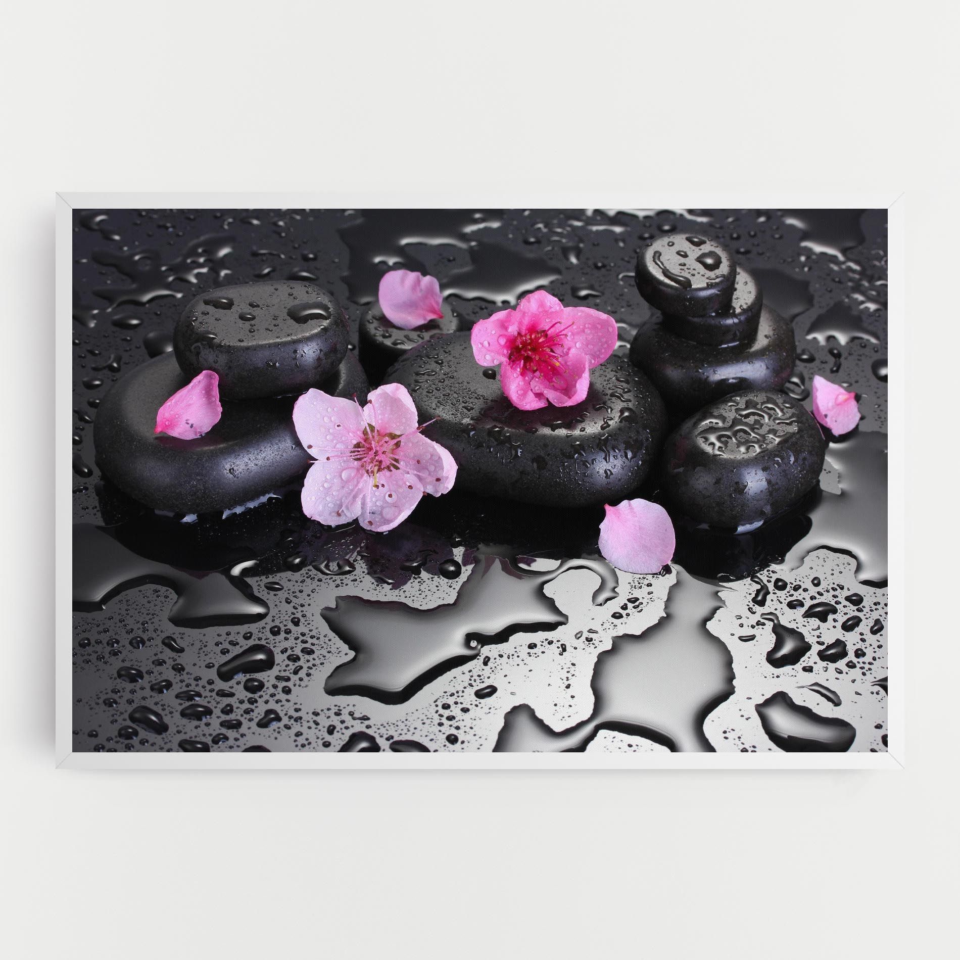 Pink Flowers Stones mockup 0