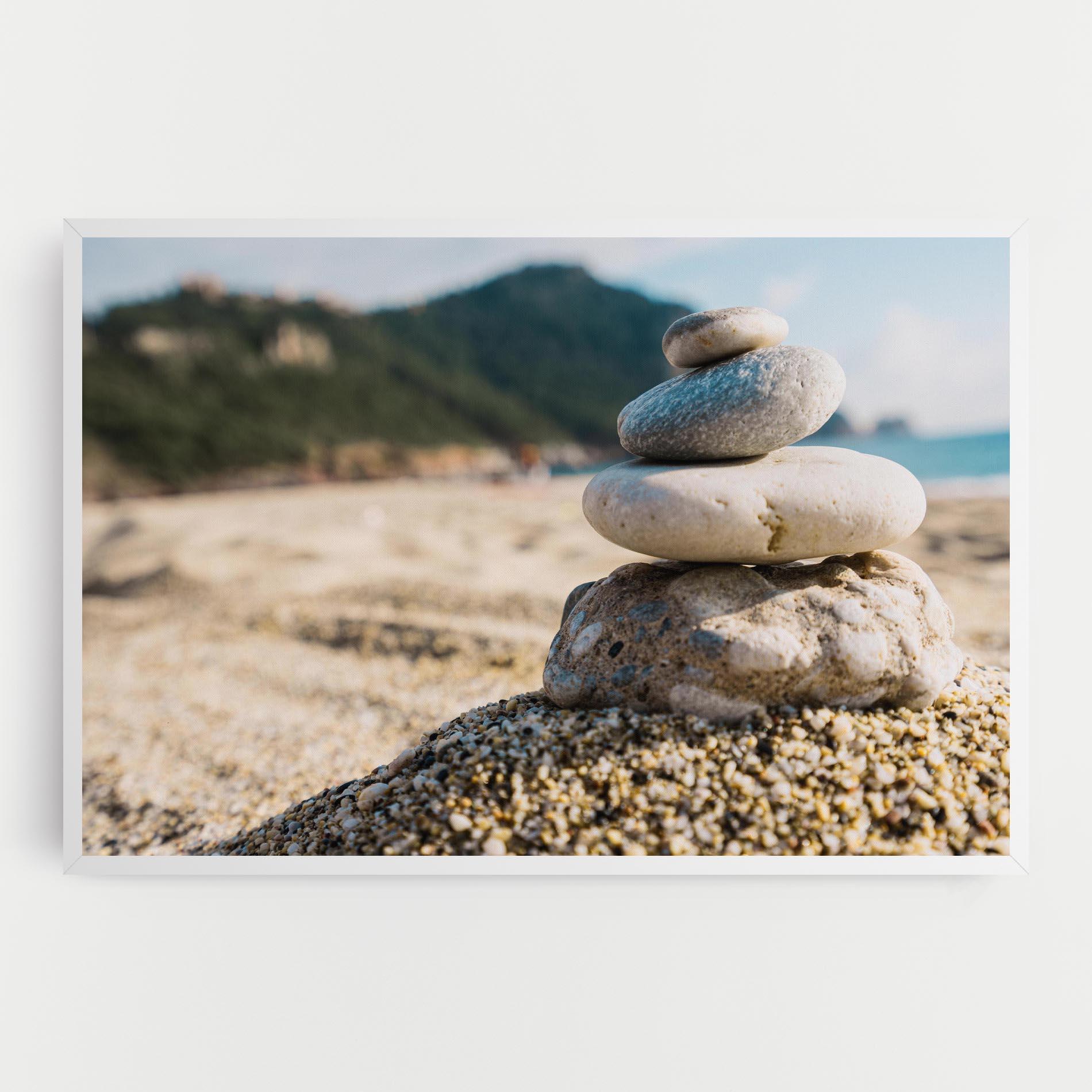 Leinwandbild Pyramid Stones Beach mockup 0