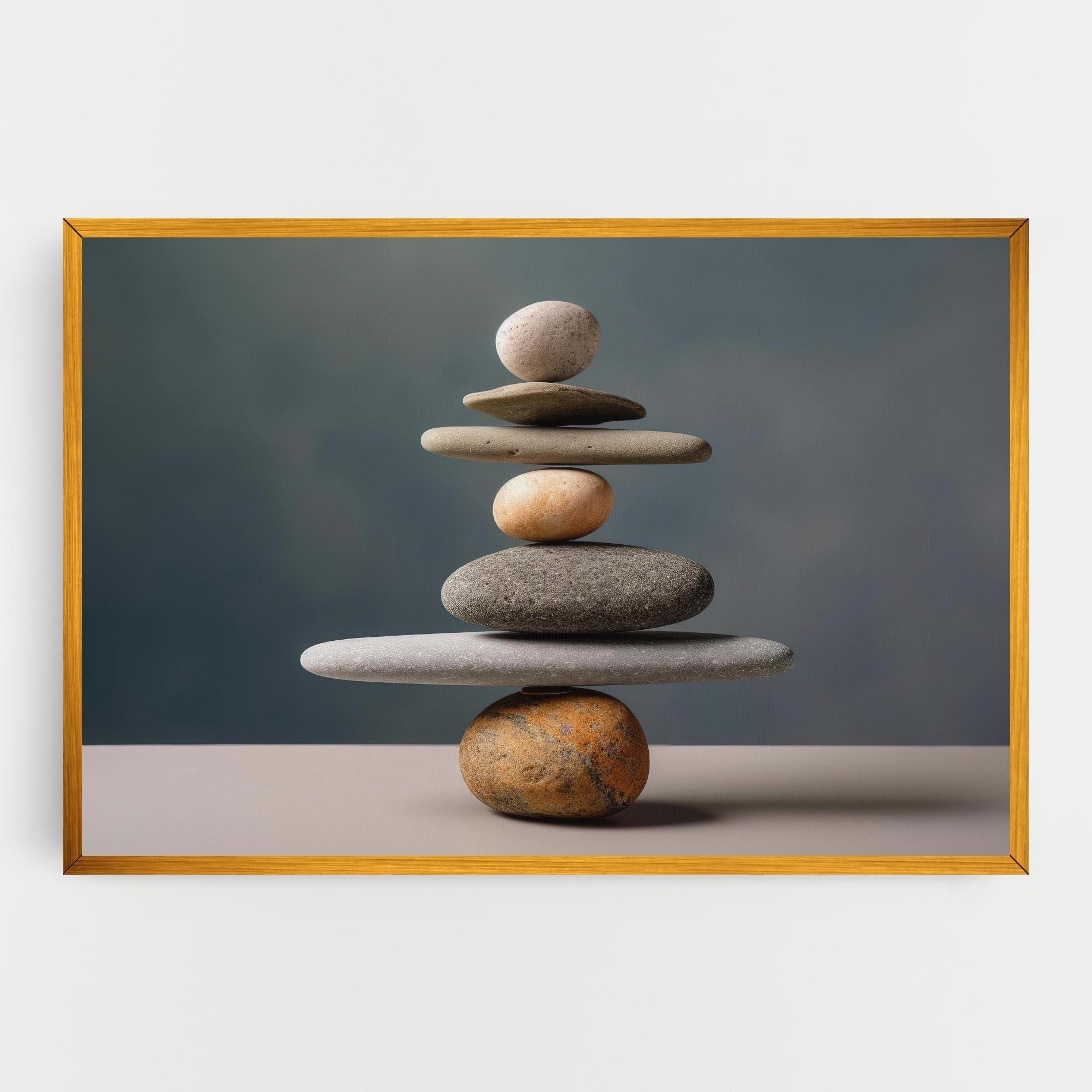 Leinwandbild Balance Pebbles Pyramid mockup 0