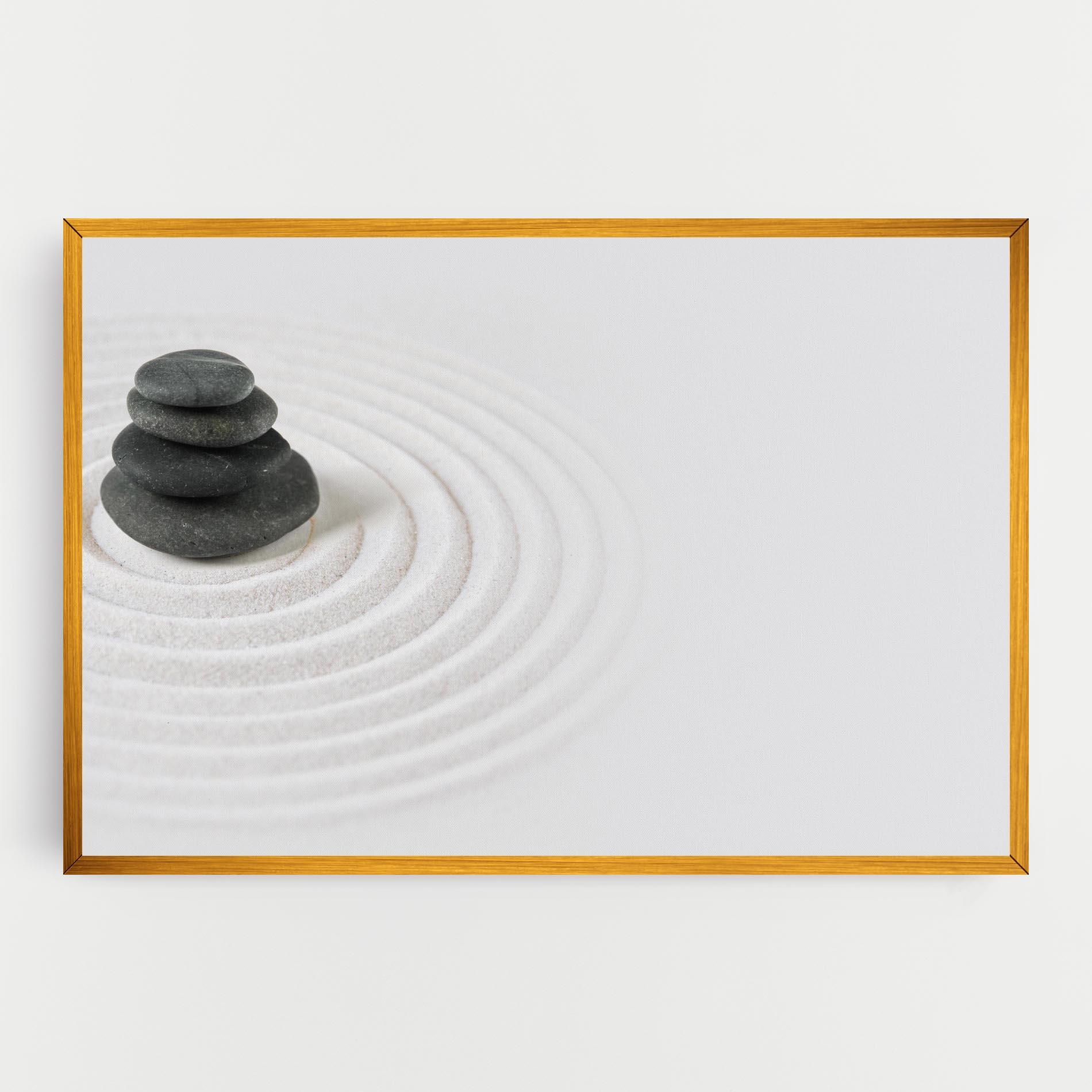 Leinwandbild Black Stones Sand mockup 0