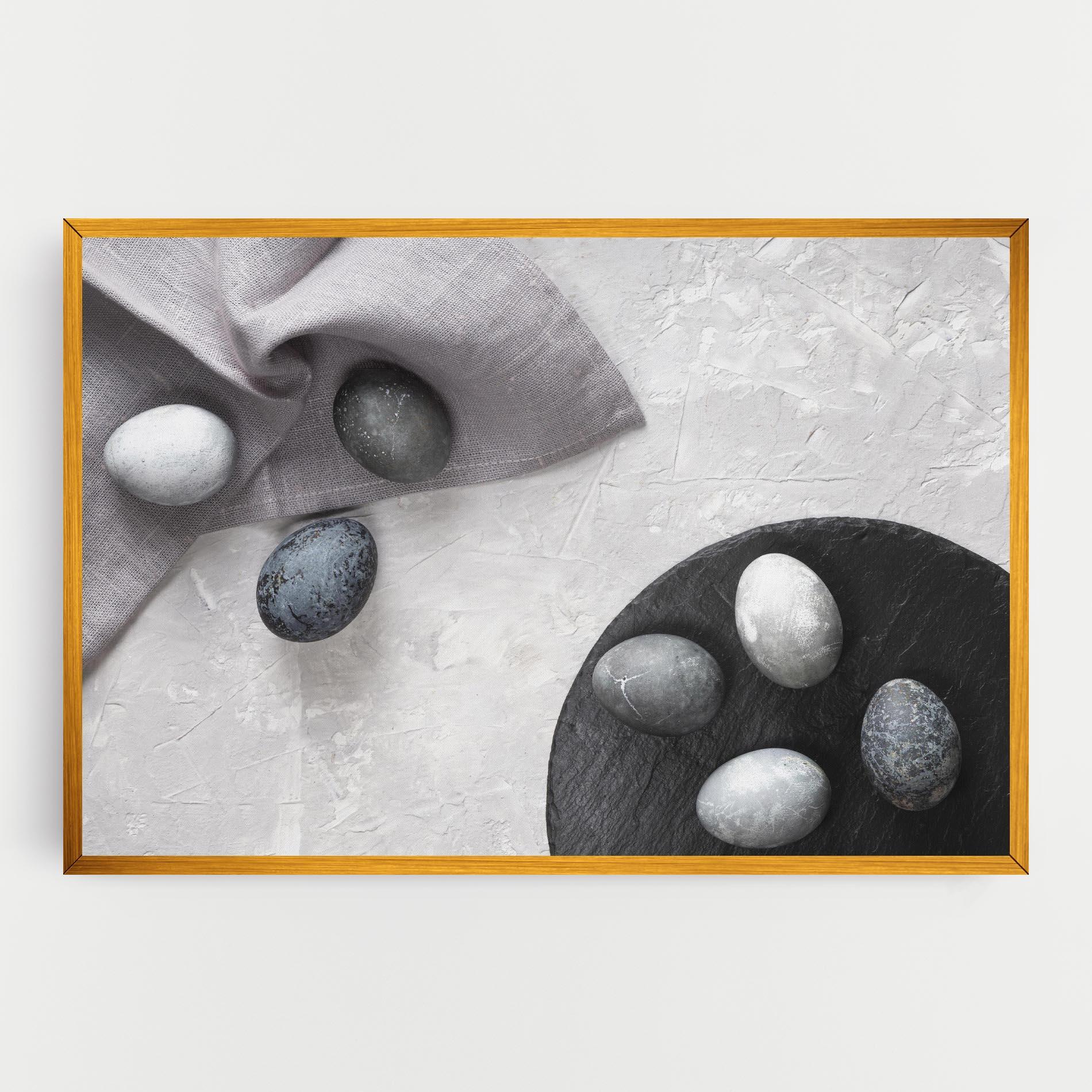 Leinwandbild Eggs Stone mockup 0