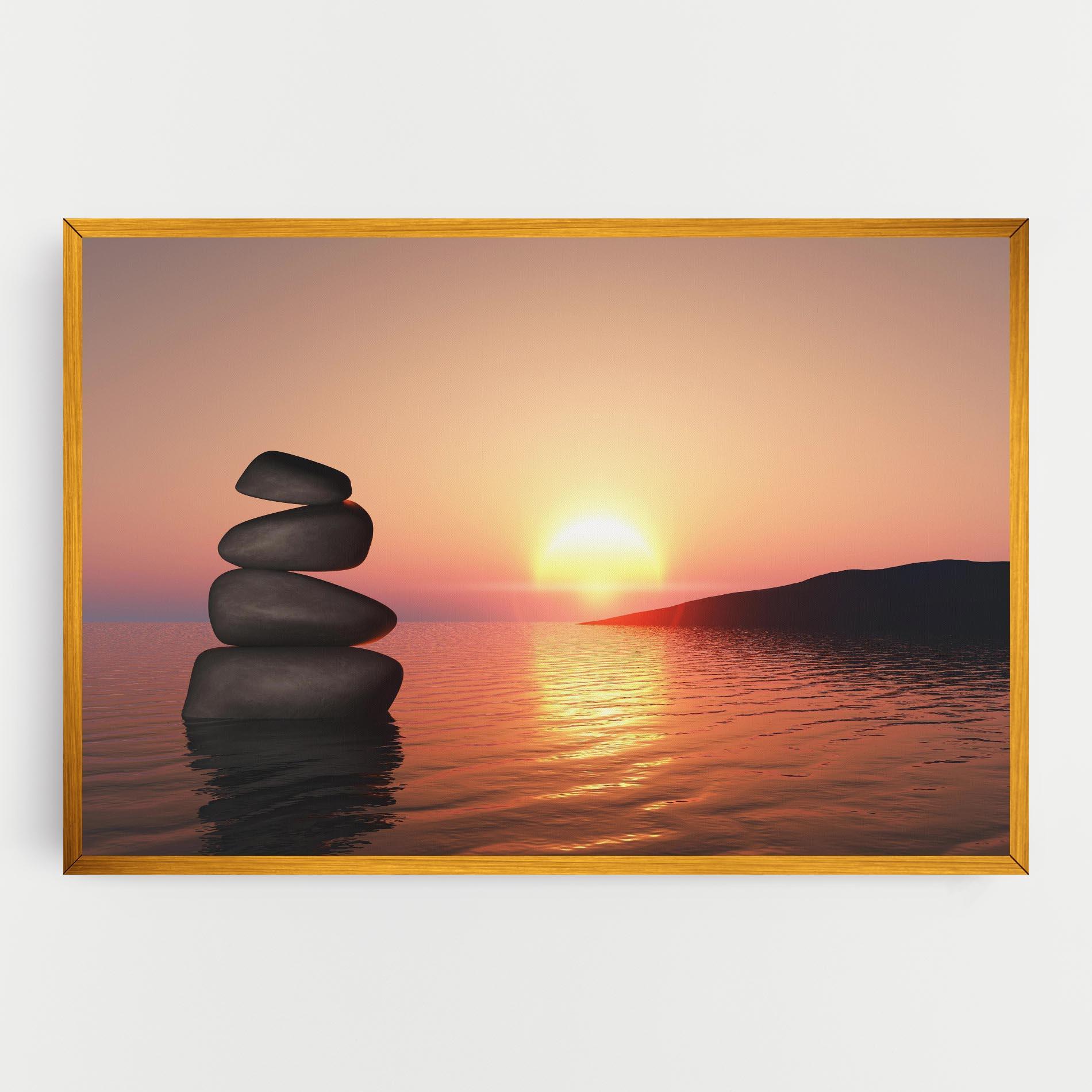 Leinwandbild Peace And Sunset mockup 0