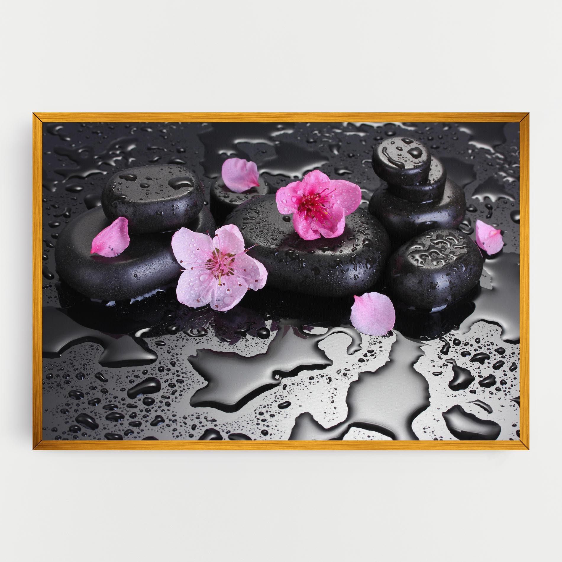 Pink Flowers Stones mockup 0