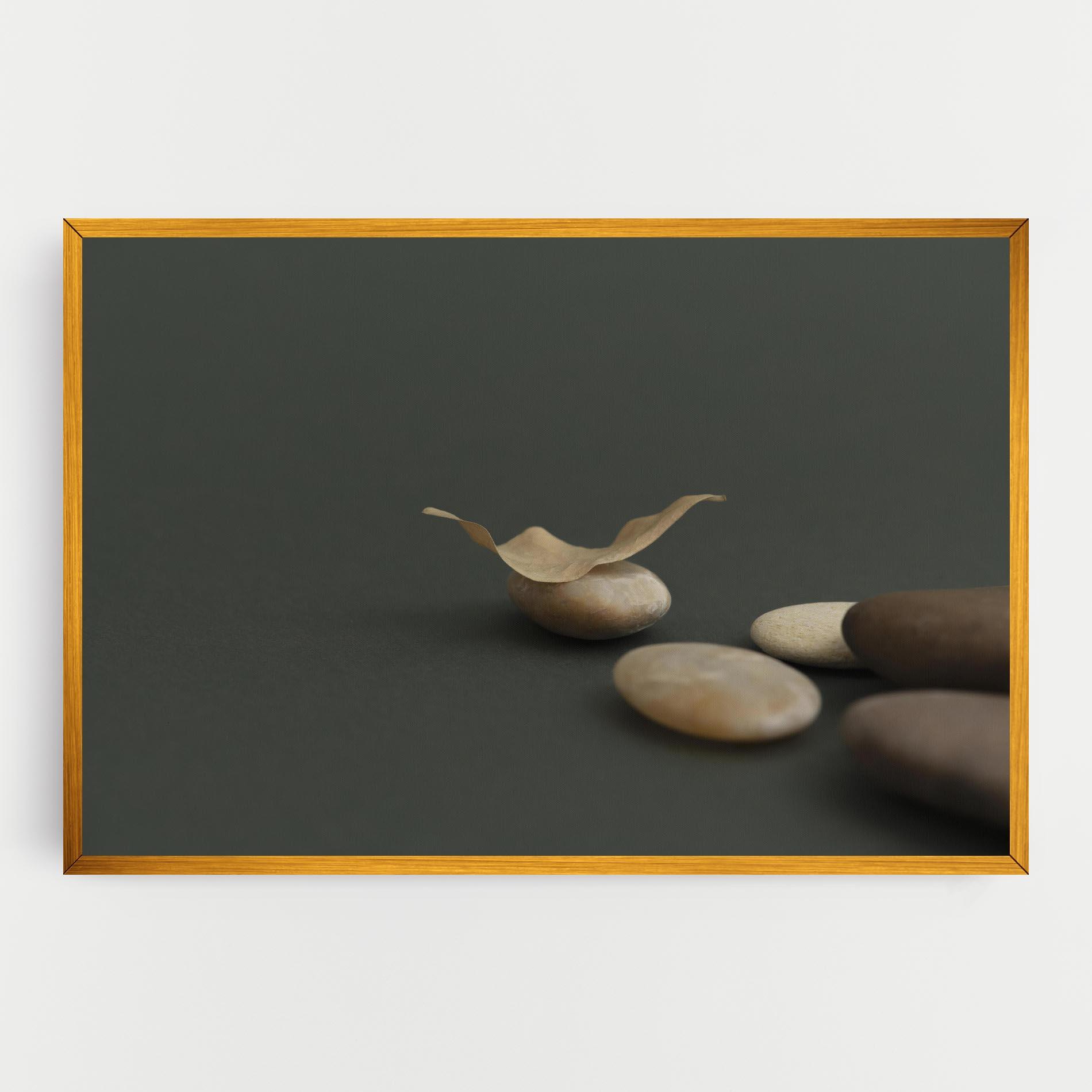 Leinwandbild Zen Stones On Green mockup 0