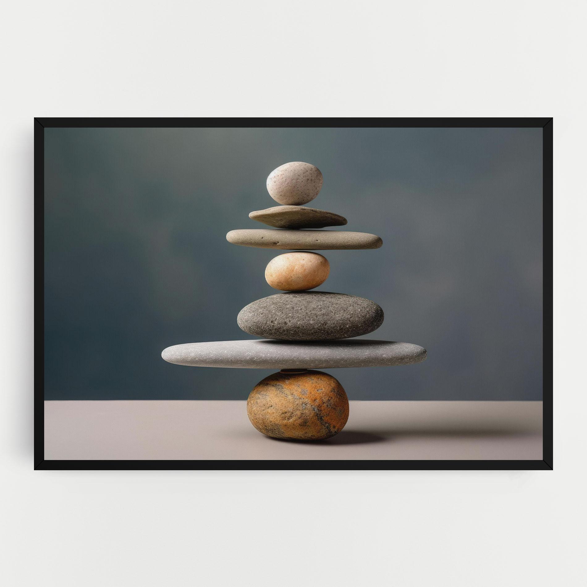 Leinwandbild Balance Pebbles Pyramid mockup 0