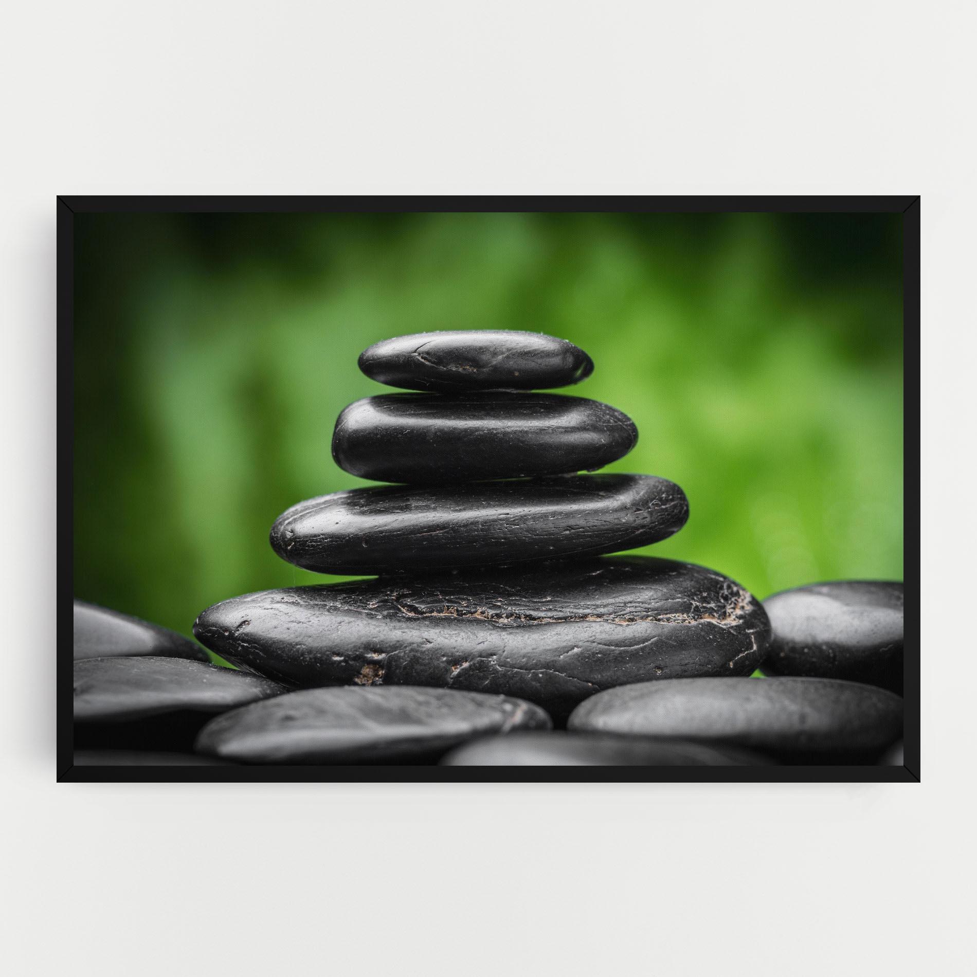 Leinwandbild Black Stone Meditation mockup 0