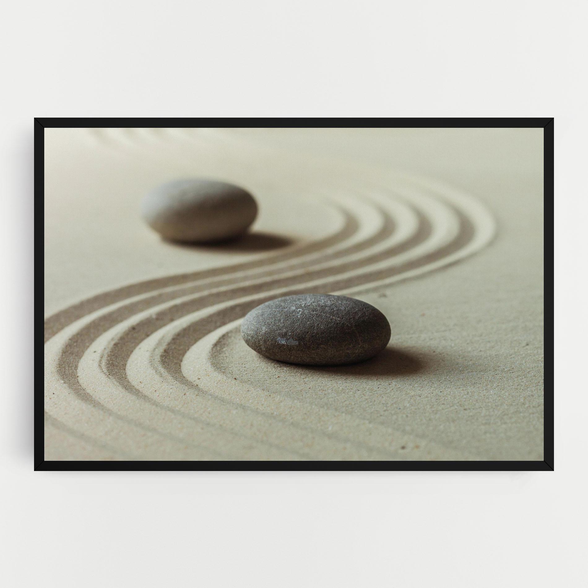 Leinwandbild Cream Sand Stones mockup 0