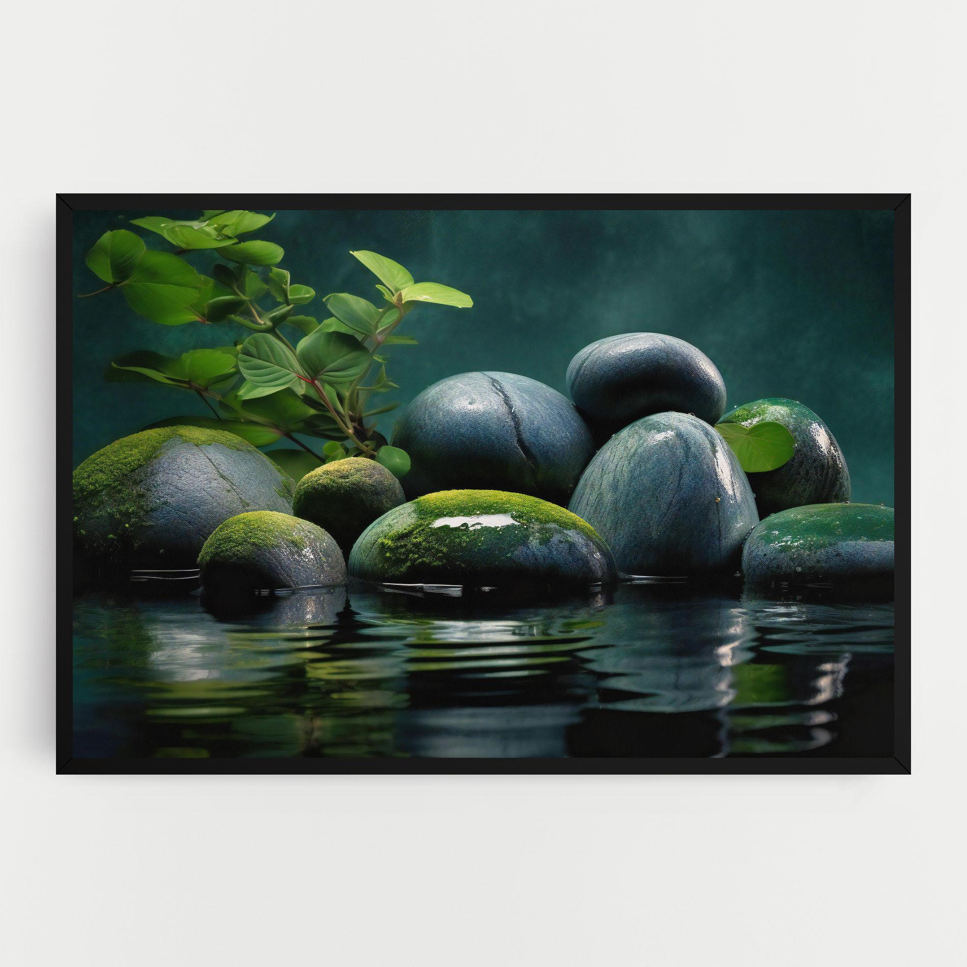 Leinwandbild Green Stone Nature mockup 0