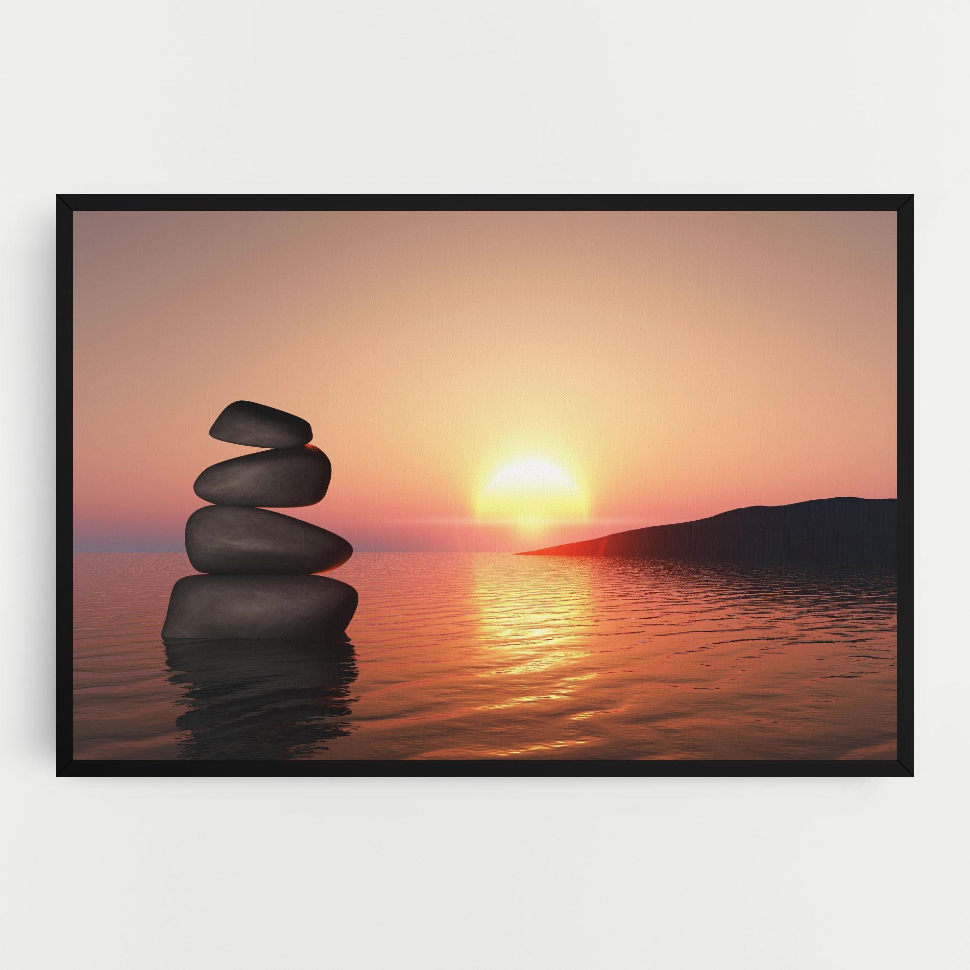 Leinwandbild Peace And Sunset mockup 0