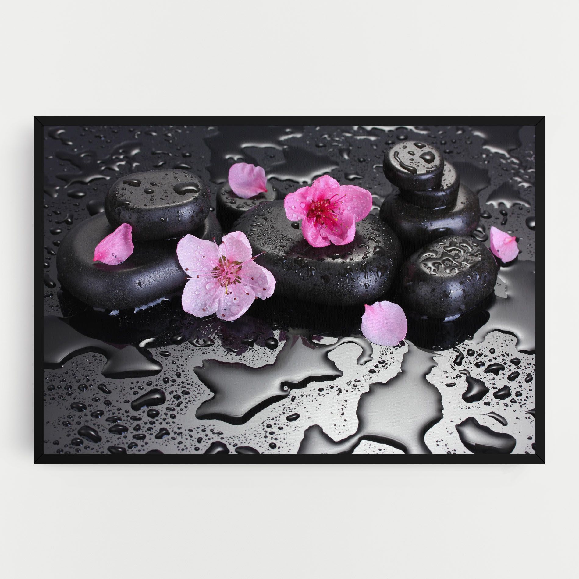 Pink Flowers Stones mockup 0