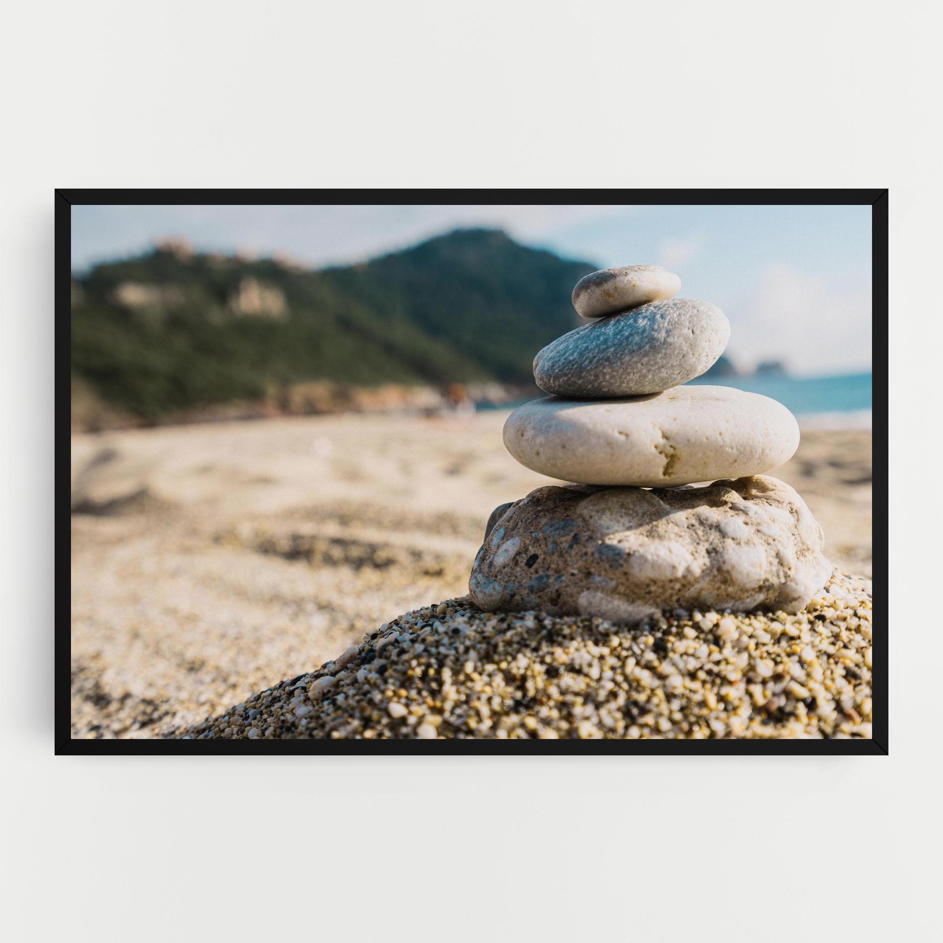 Leinwandbild Pyramid Stones Beach mockup 0