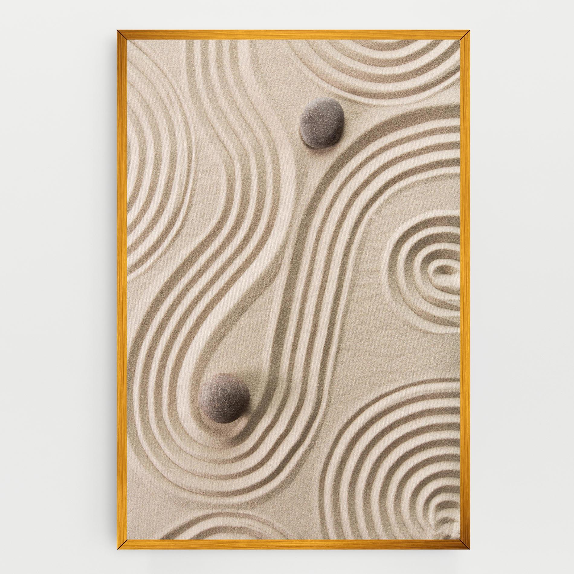 Leinwandbild Cream Zen Stones mockup 0